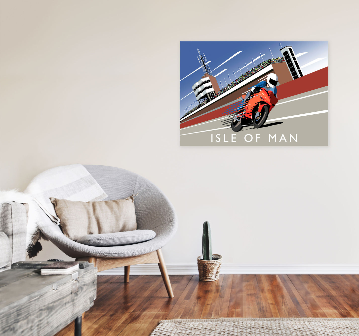 Isle of Man Art Print by Richard O'Neill A1 Black Frame