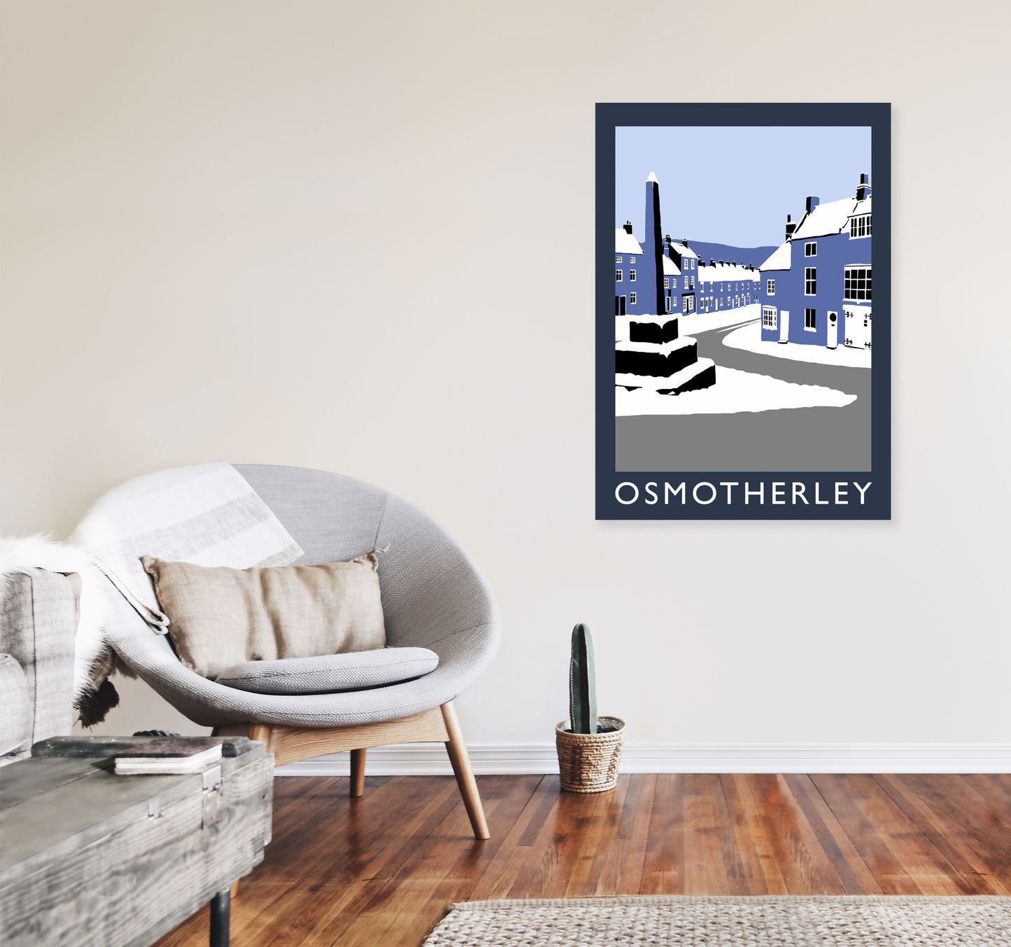 Osmotherley Travel Art Print by Richard O'Neill, Framed Wall Art A1 Black Frame