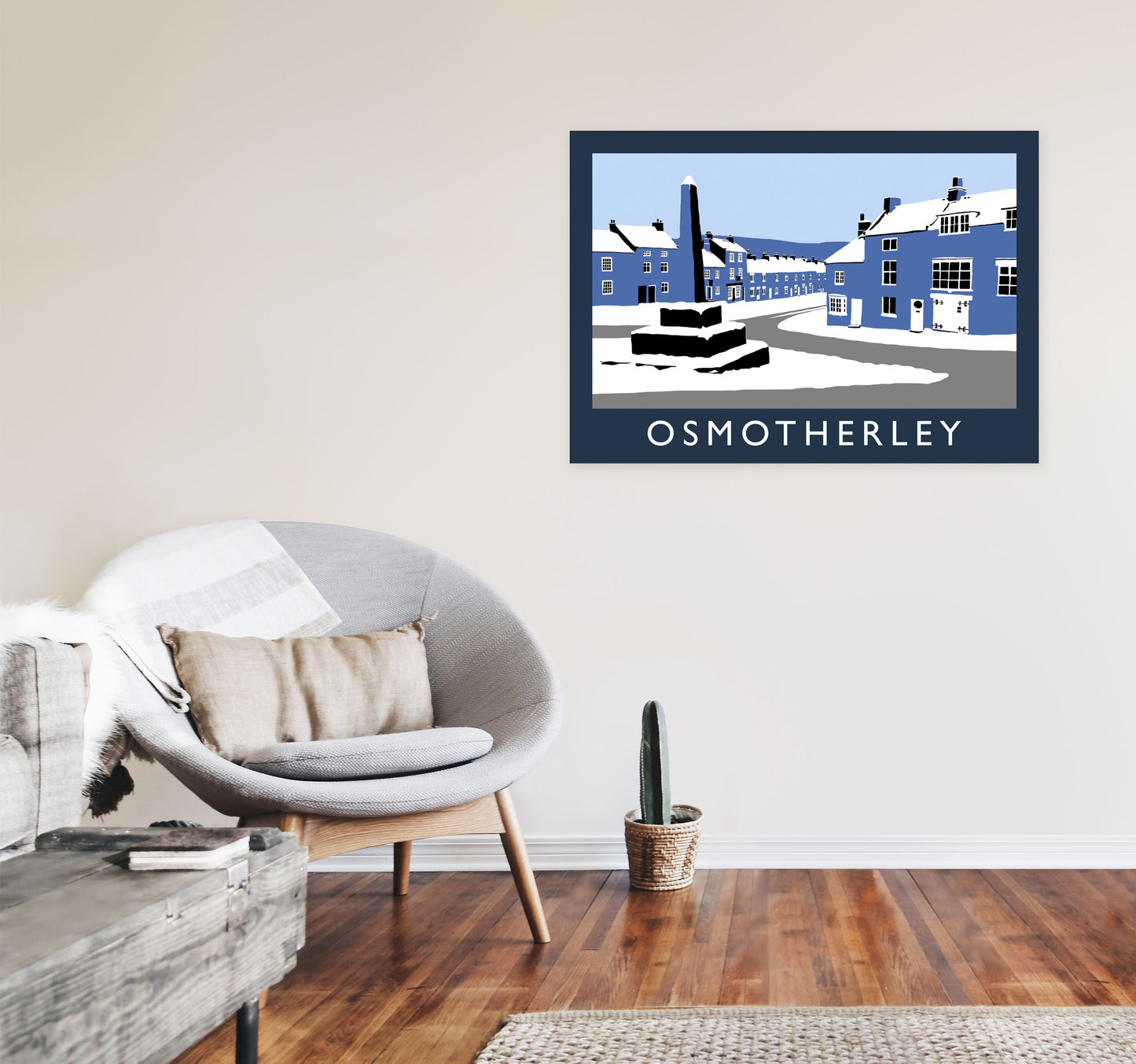Osmotherley Travel Art Print by Richard O'Neill, Framed Wall Art A1 Black Frame