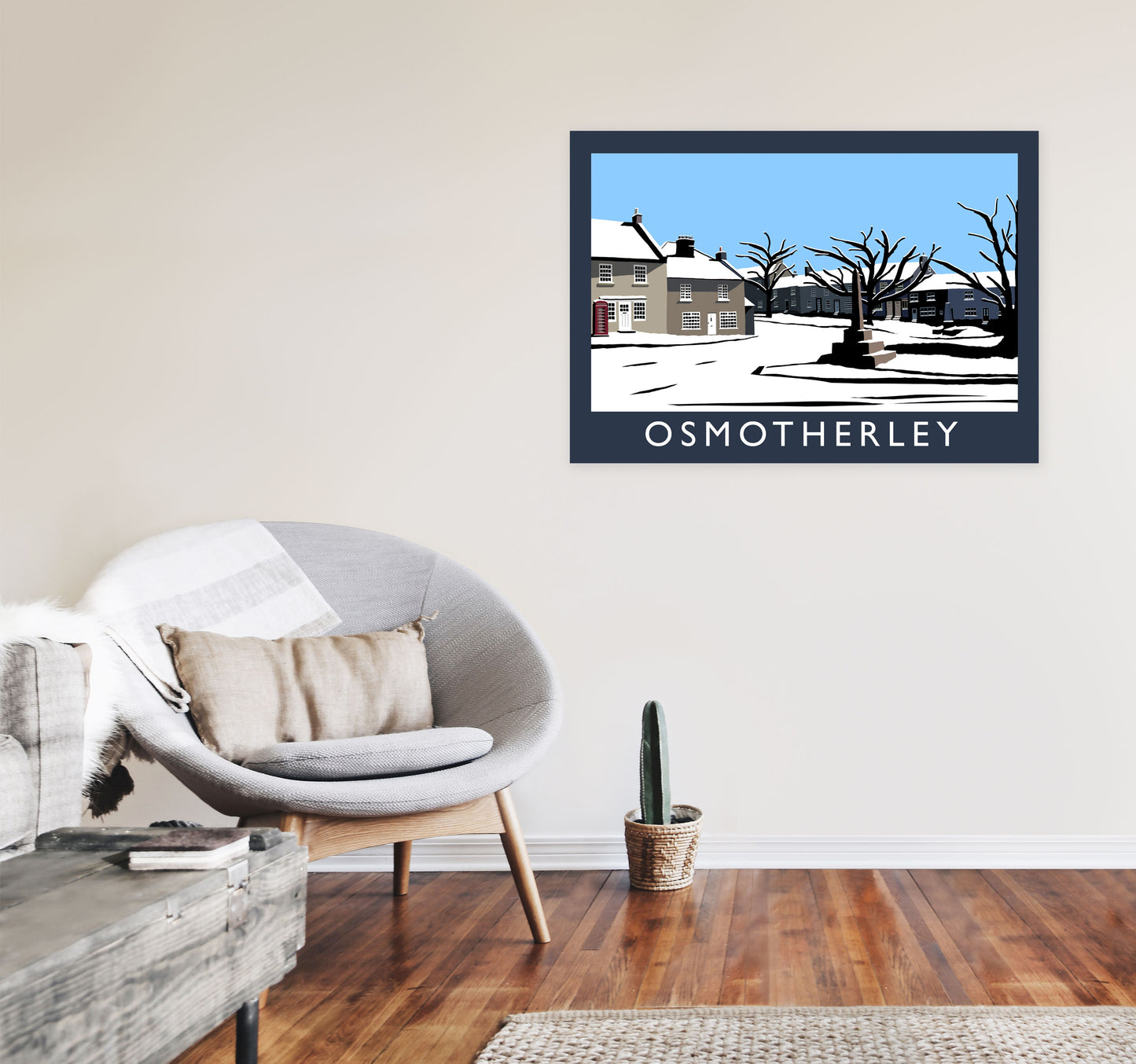 Osmotherley Travel Art Print by Richard O'Neill, Framed Wall Art A1 Black Frame
