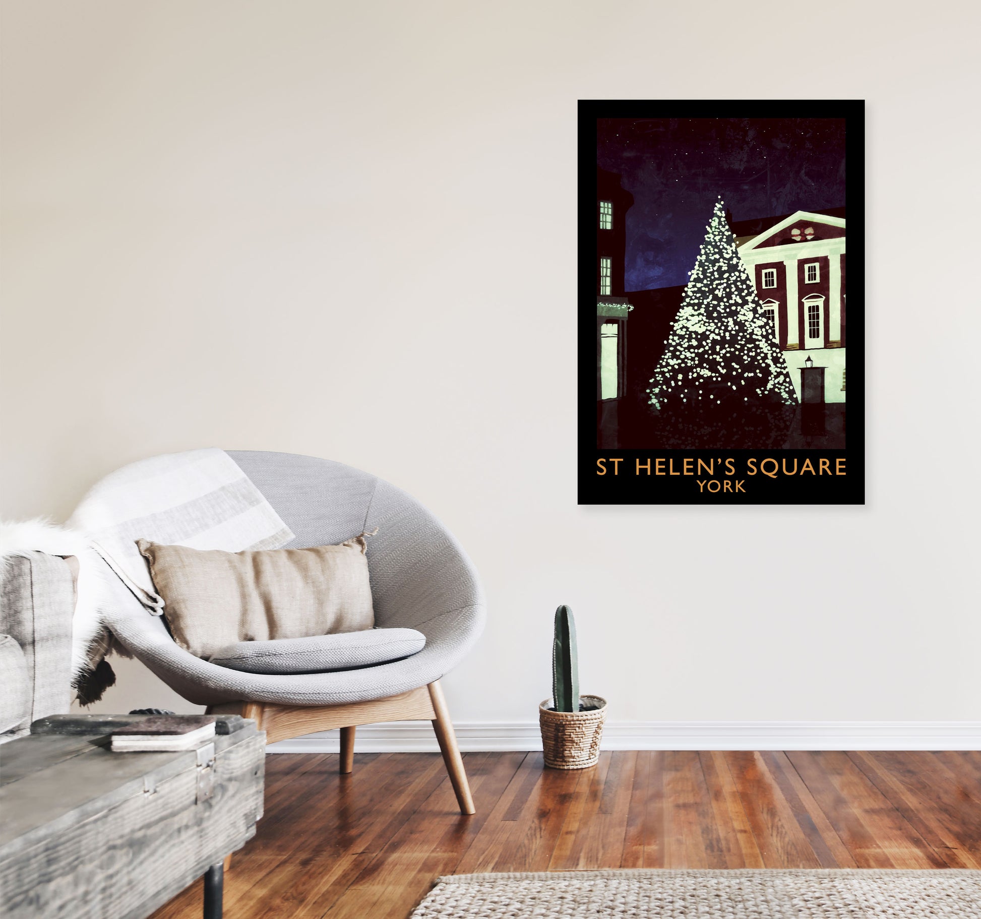 St Helen's Square York Travel Art Print by Richard O'Neill A1 Black Frame