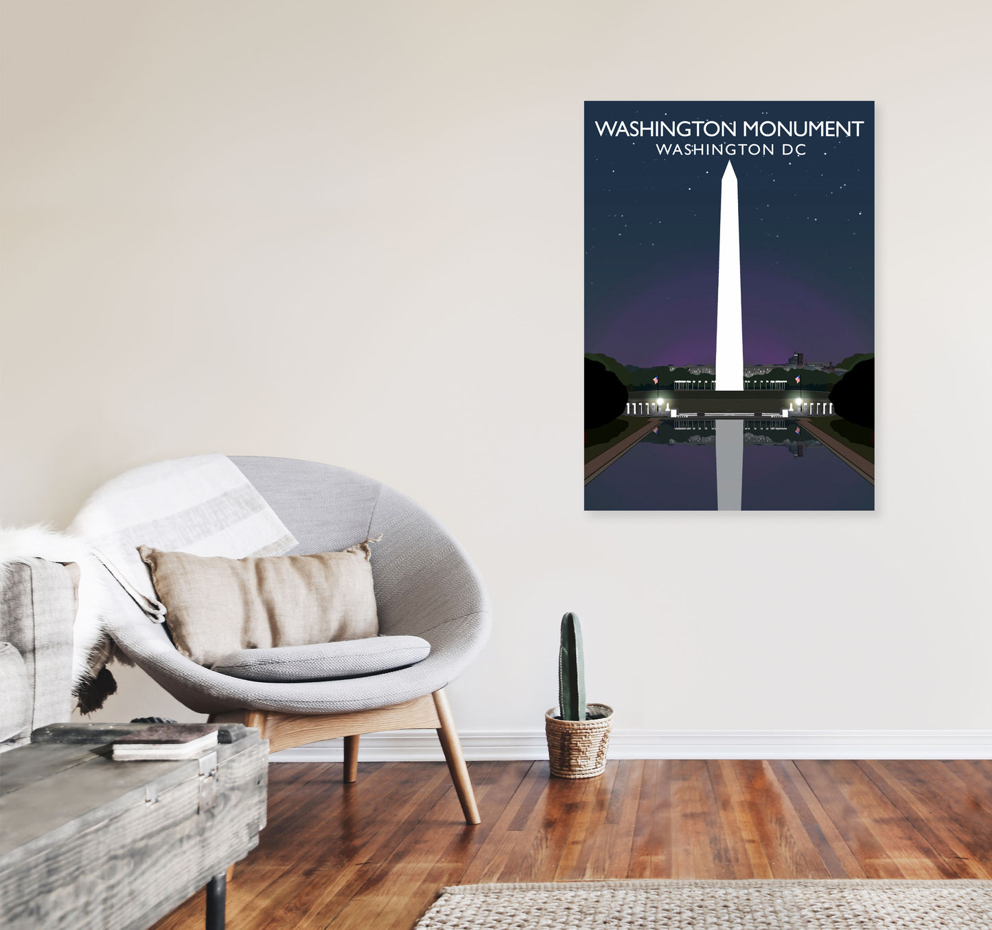 Washington Monument Washington DC Travel Art Print by Richard O'Neill A1 Black Frame