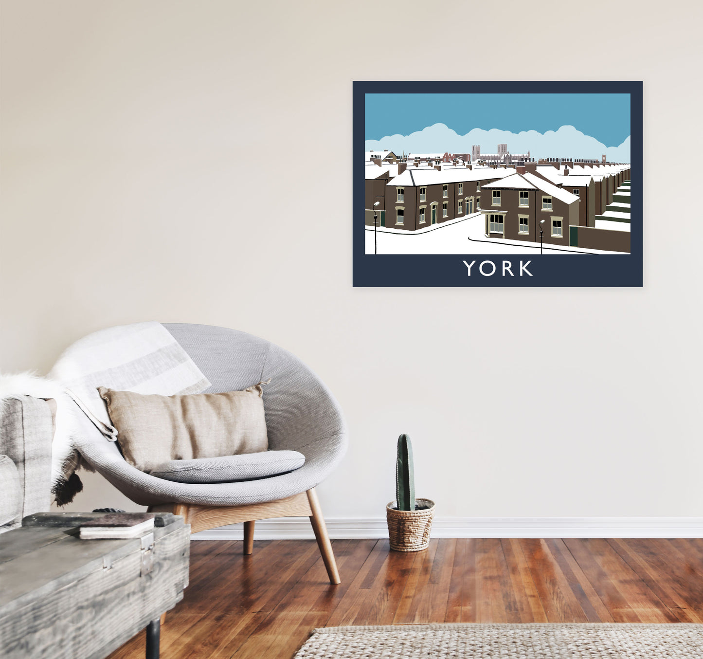 York Travel Art Print by Richard O'Neill, Framed Wall Art A1 Black Frame