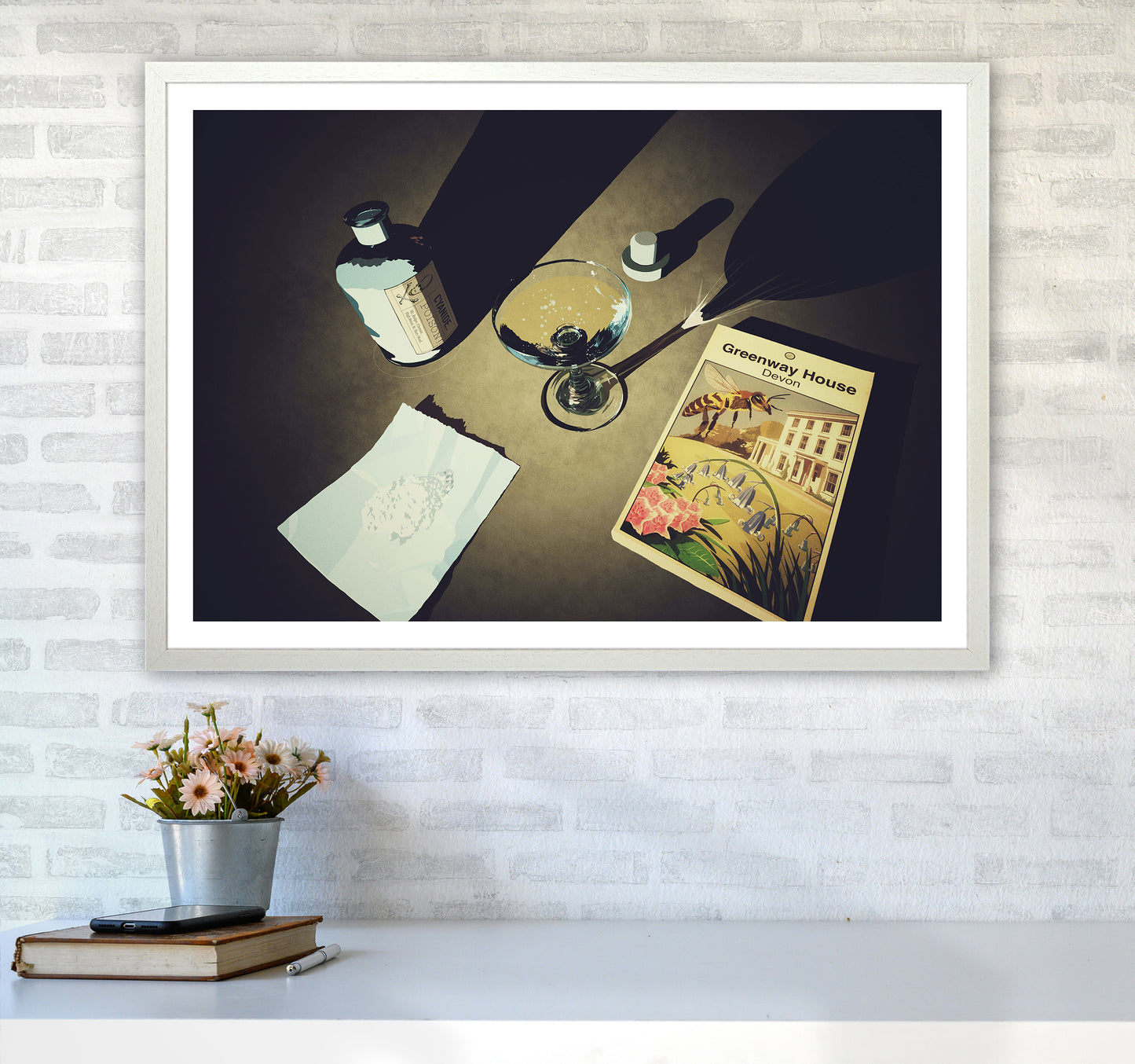 Greenway House 2 Art Print by Richard O'Neill A1 Oak Frame