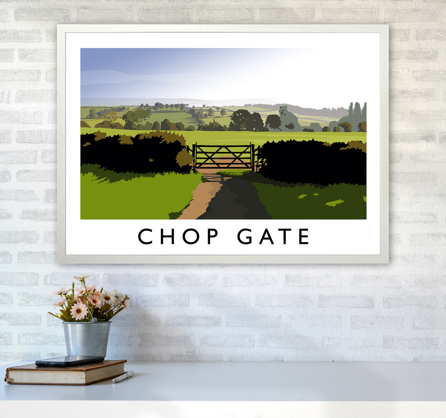 Chop Gate Travel Art Print by Richard O'Neill A1 Oak Frame