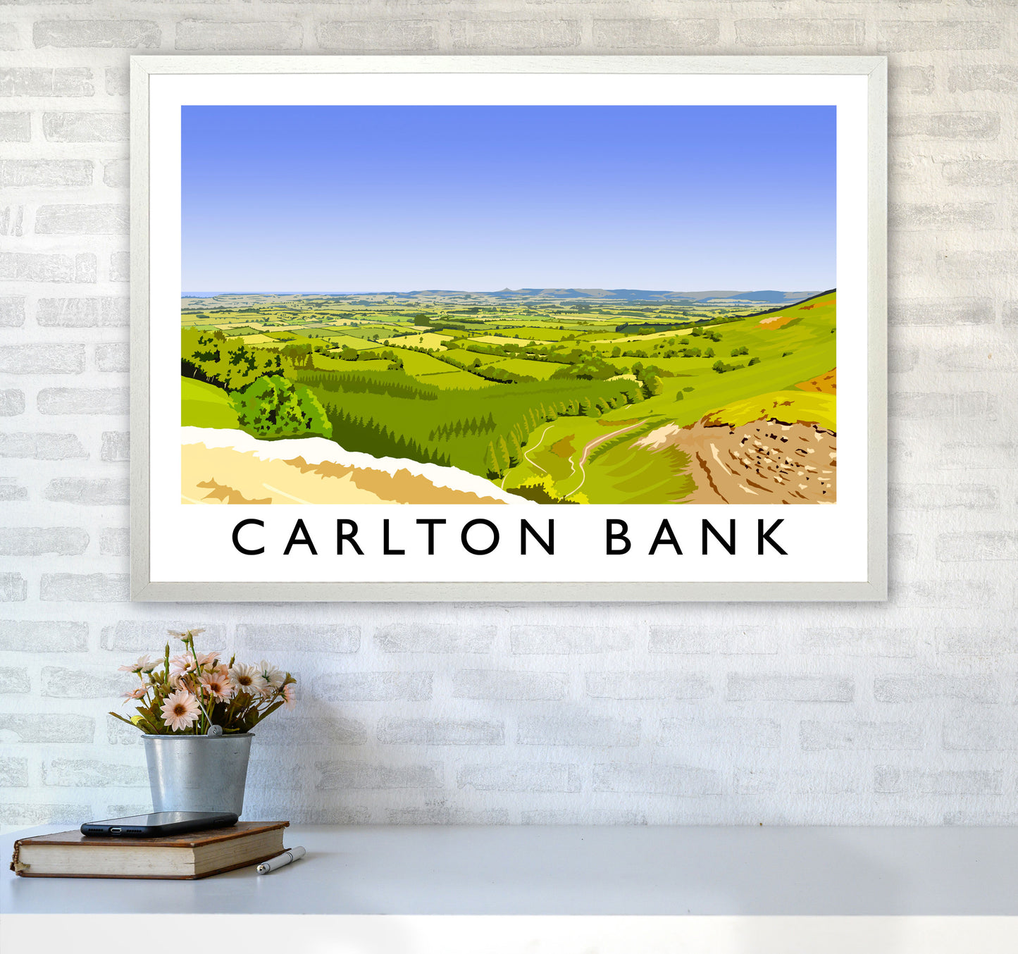 Carlton Bank Travel Art Print by Richard O'Neill A1 Oak Frame