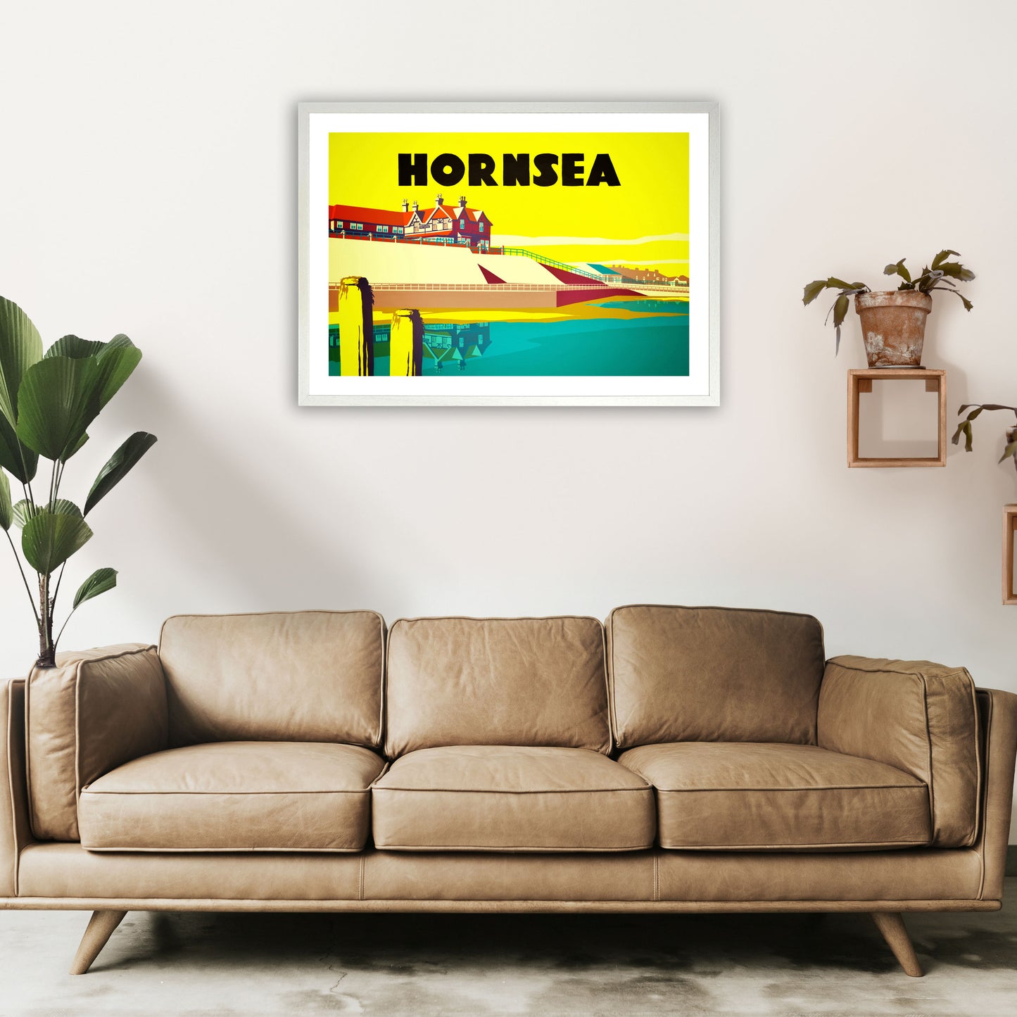 Hornsea 2 Travel Art Print by Richard O'Neill A1 Oak Frame