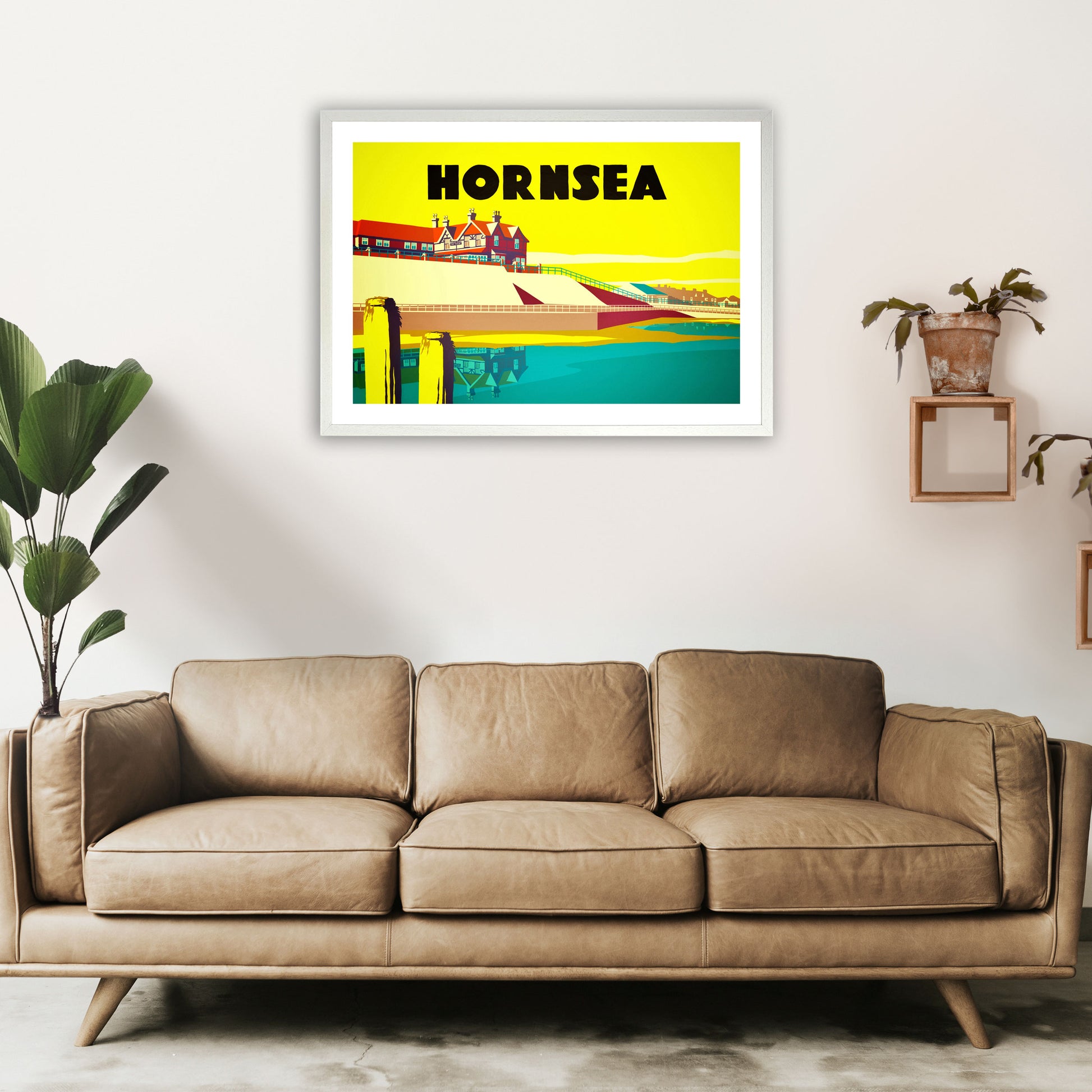 Hornsea 2 Travel Art Print by Richard O'Neill A1 Oak Frame