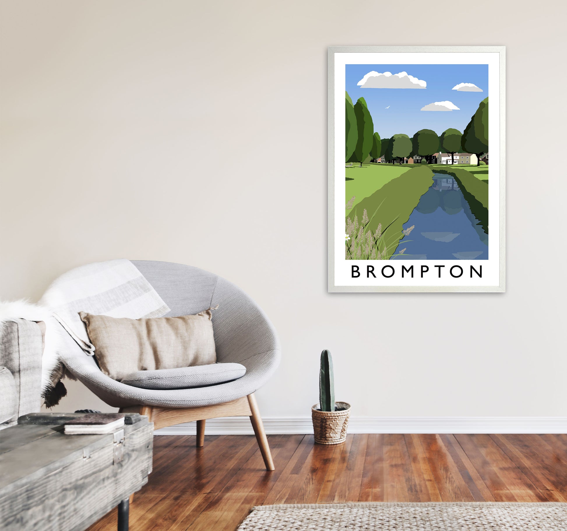 Brompton Framed Digital Art Print by Richard O'Neill A1 Oak Frame