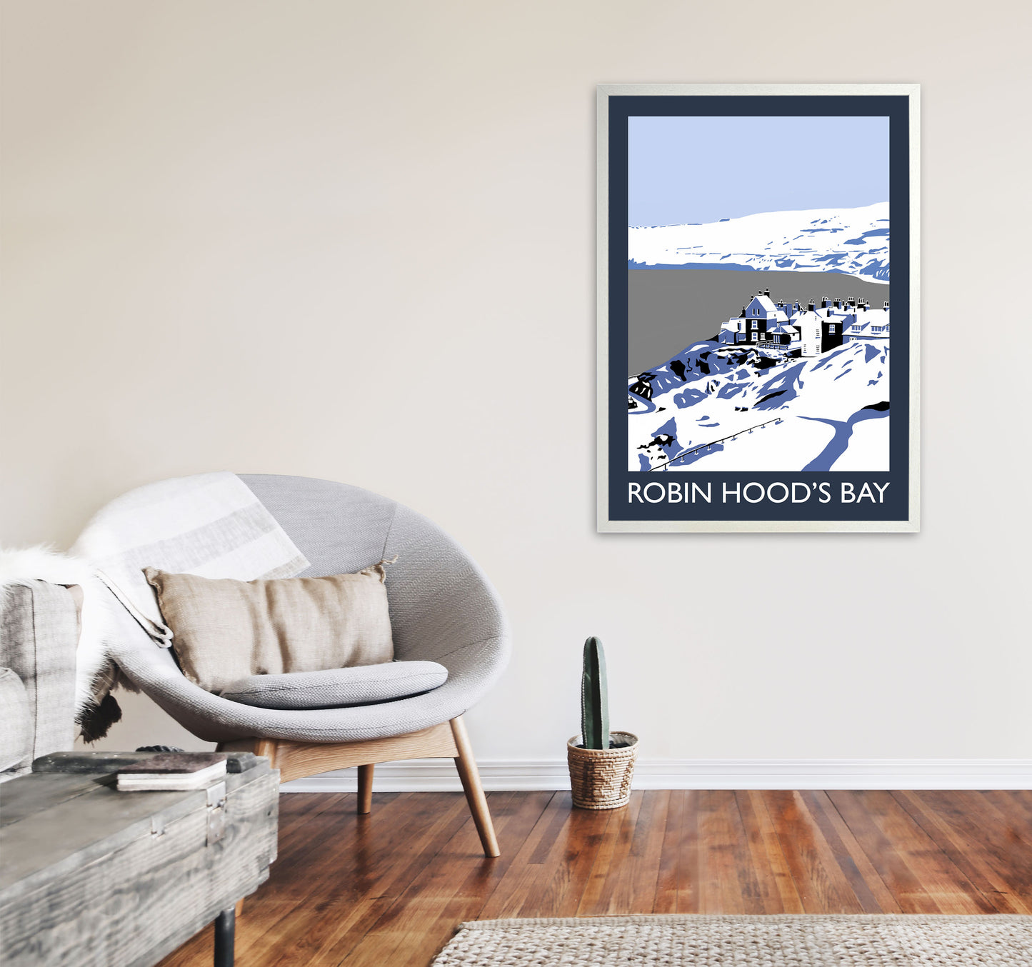 Robin Hood's Bay Art Print by Richard O'Neill A1 Oak Frame
