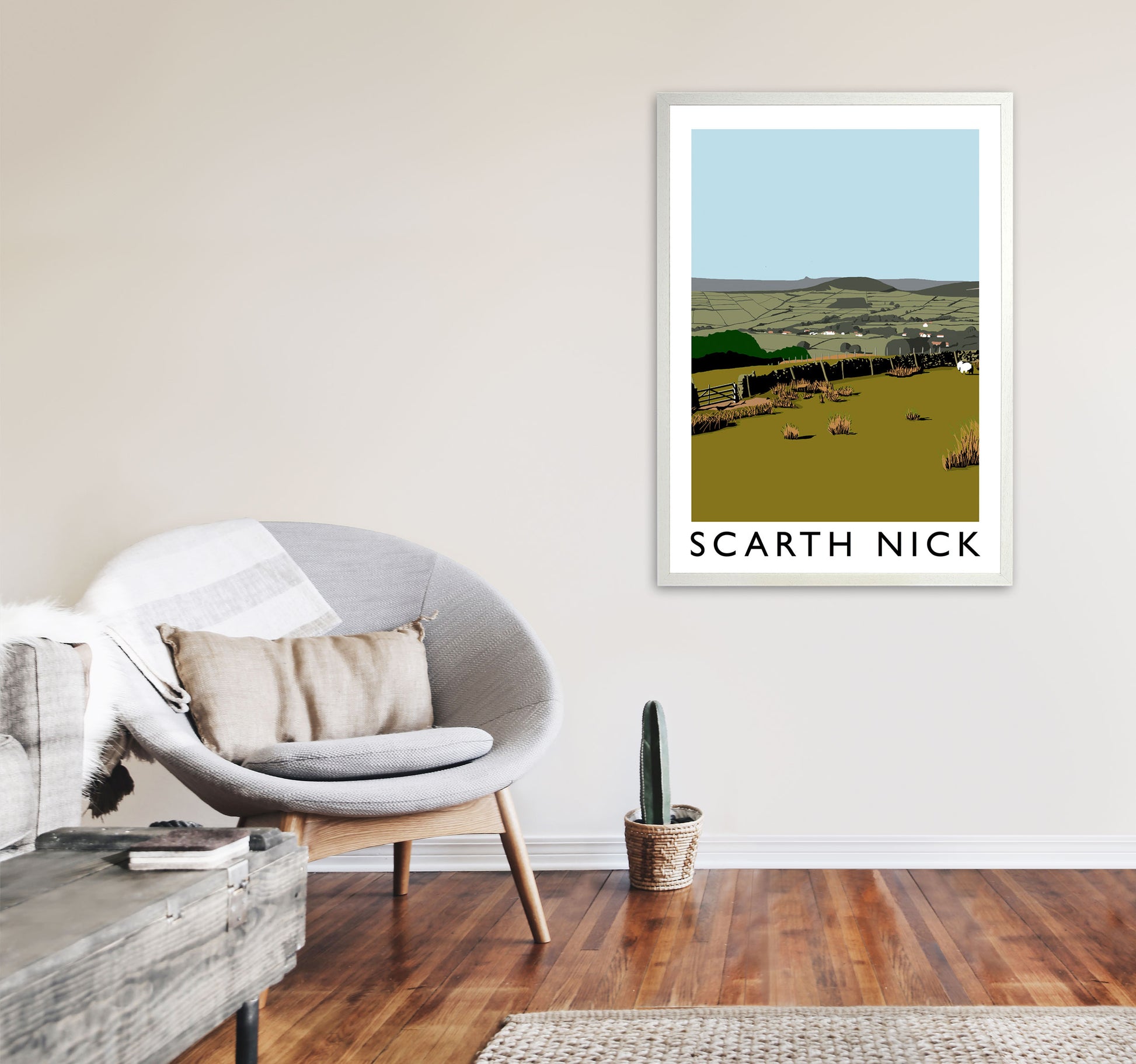 Scarth Nick Art Print by Richard O'Neill A1 Oak Frame
