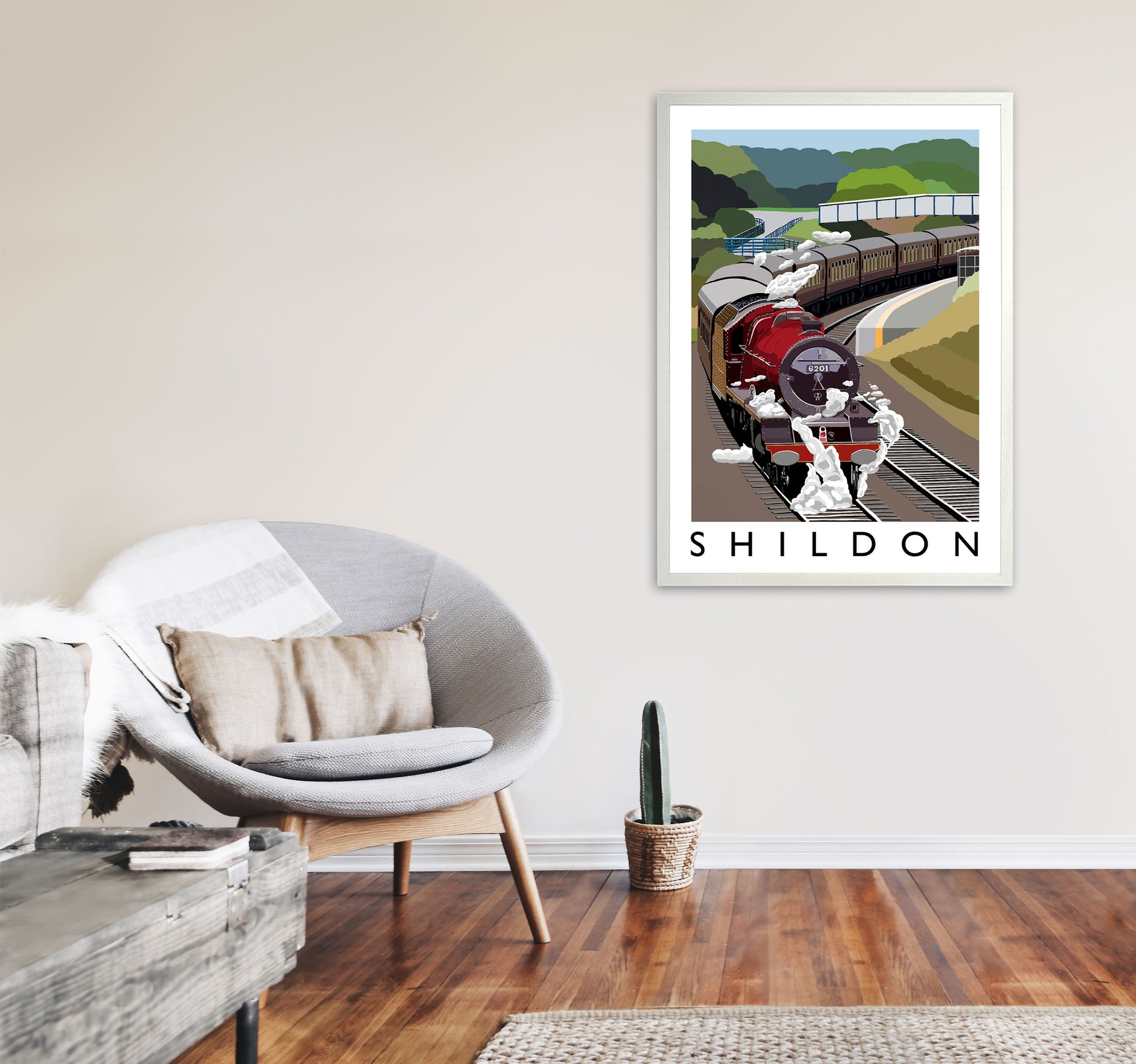 Shildon Art Print by Richard O'Neill A1 Oak Frame
