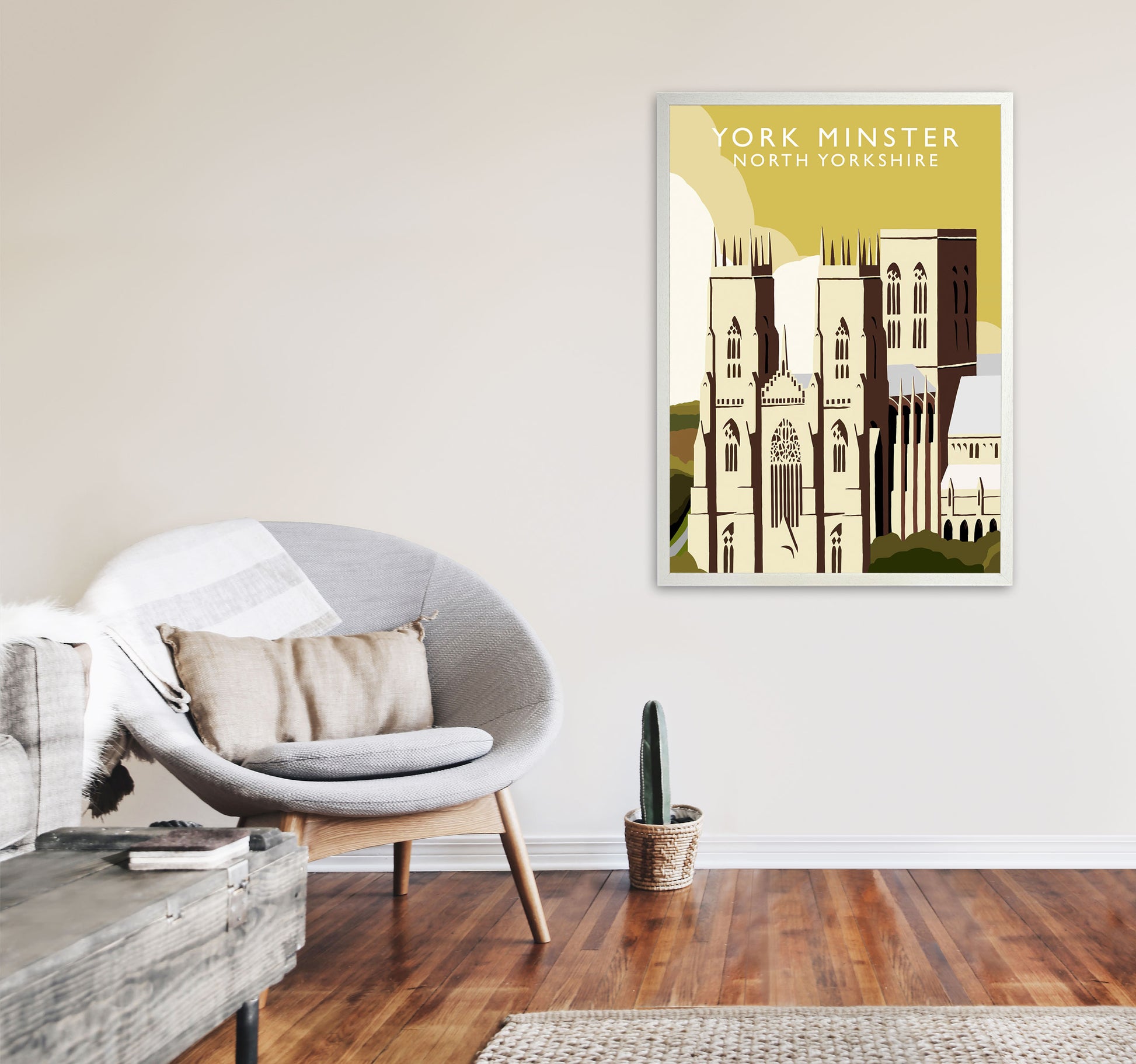 York Minster Art Print by Richard O'Neill A1 Oak Frame