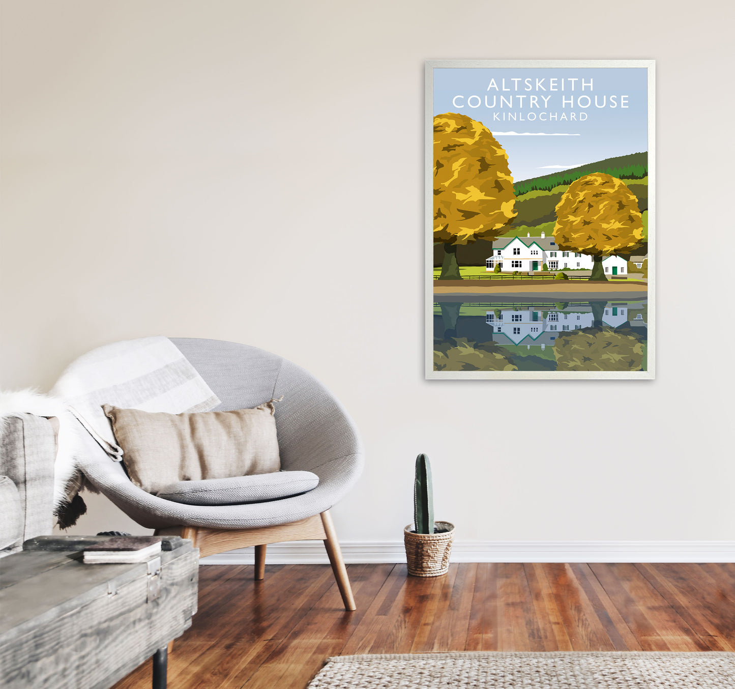 Altskeith Country House (Portrait) by Richard O'Neill A1 Oak Frame