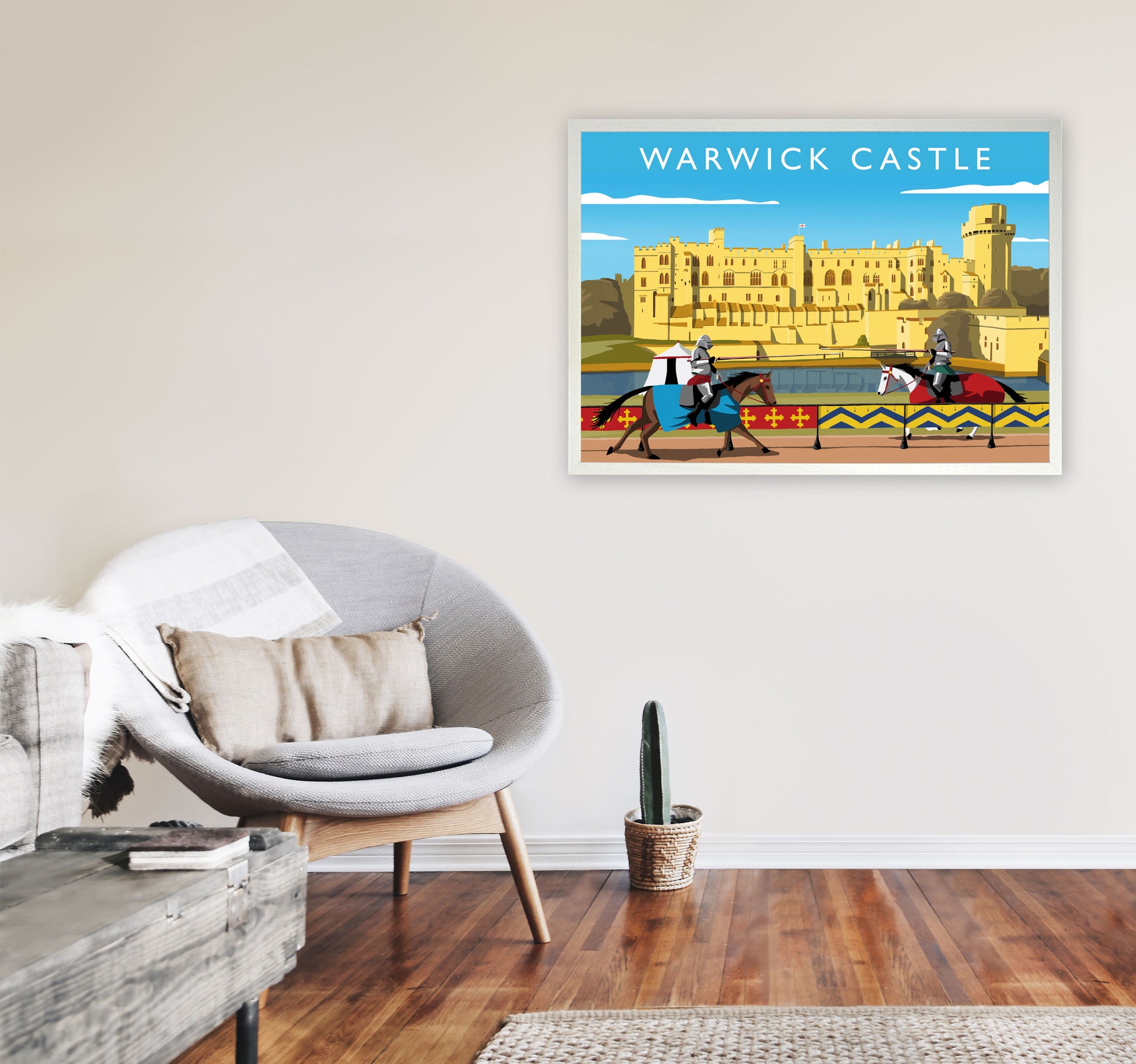 Warwick Castle by Richard O'Neill A1 Oak Frame