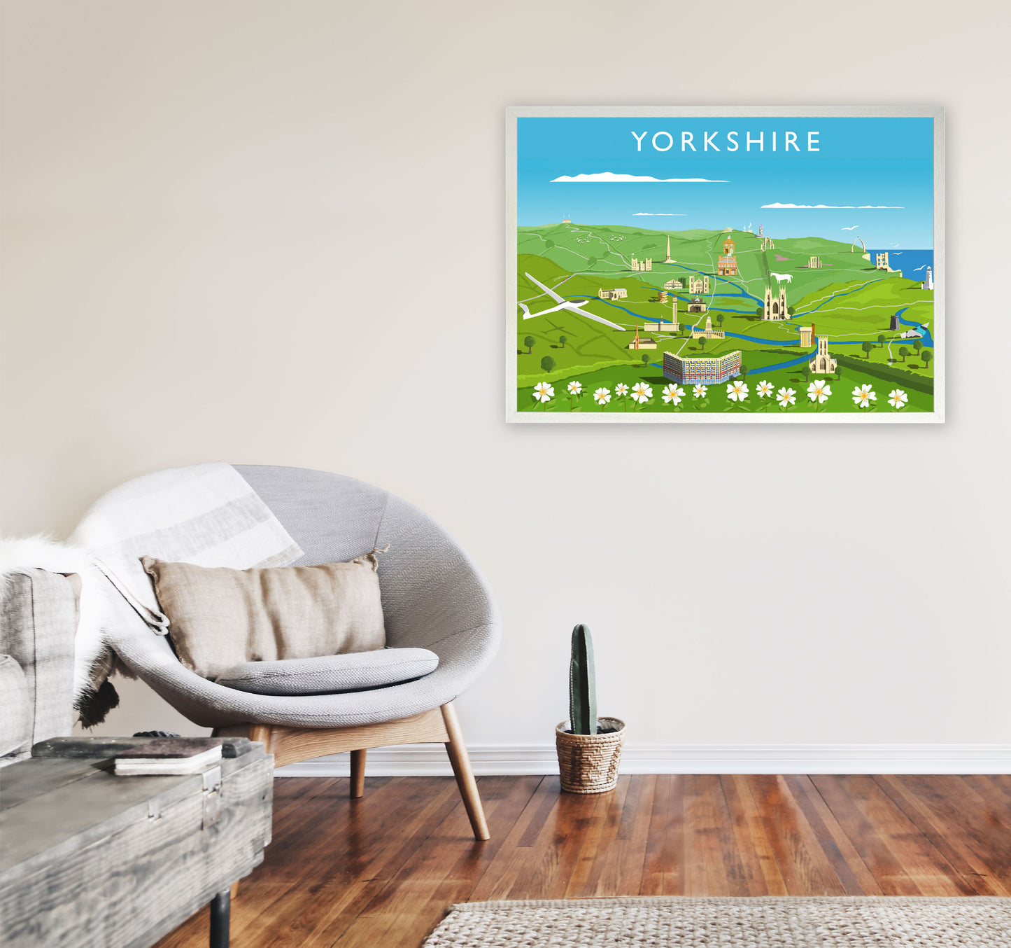 Yorkshire Framed Digital Art Print by Richard O'Neill A1 Oak Frame