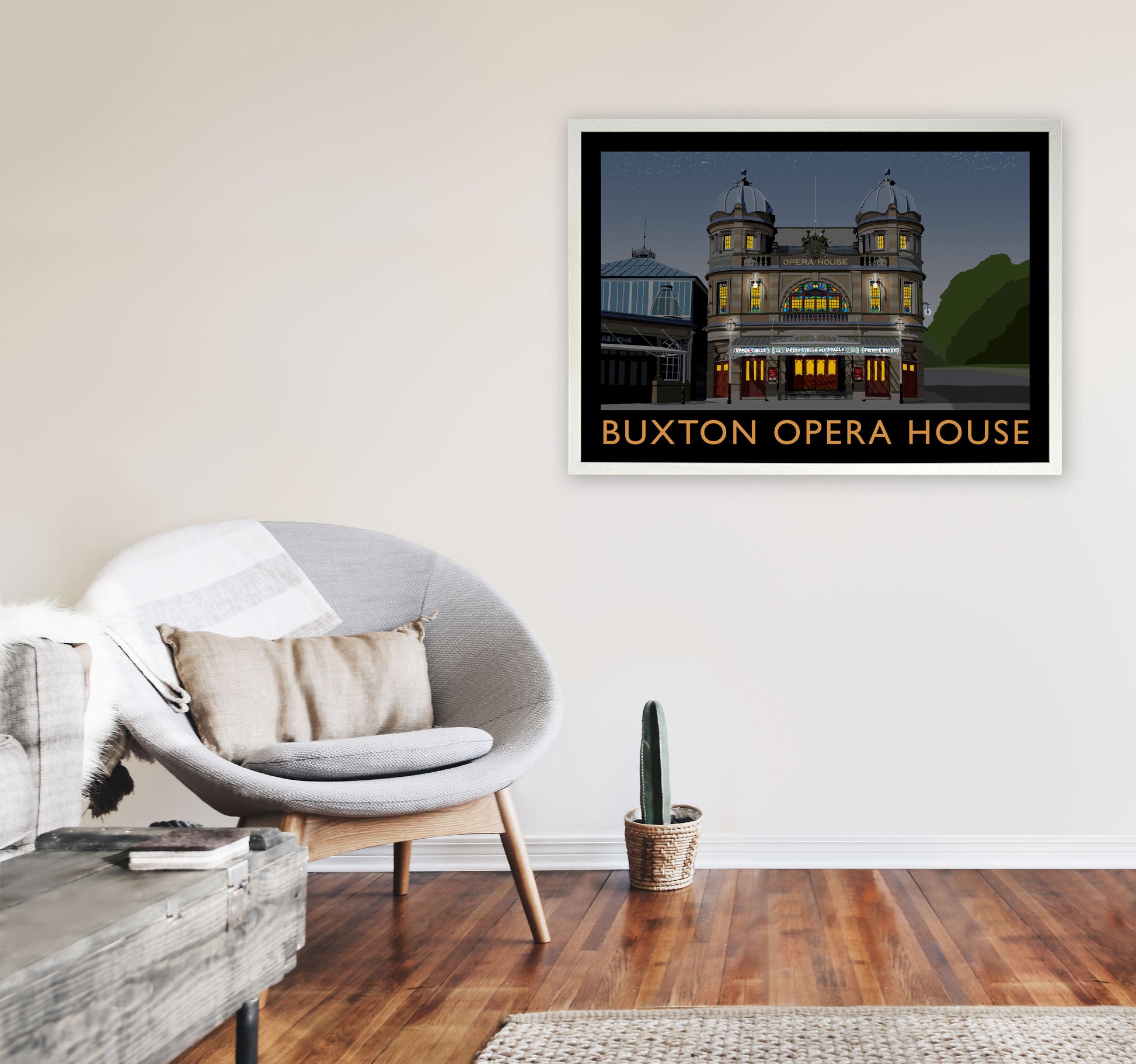 Buxton Opera House Night by Richard O'Neill A1 Oak Frame