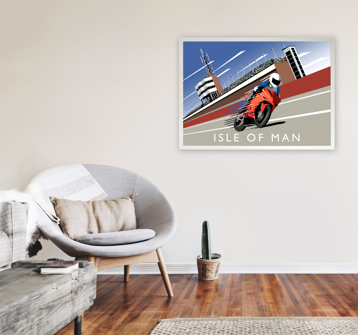 Isle of Man Art Print by Richard O'Neill A1 Oak Frame