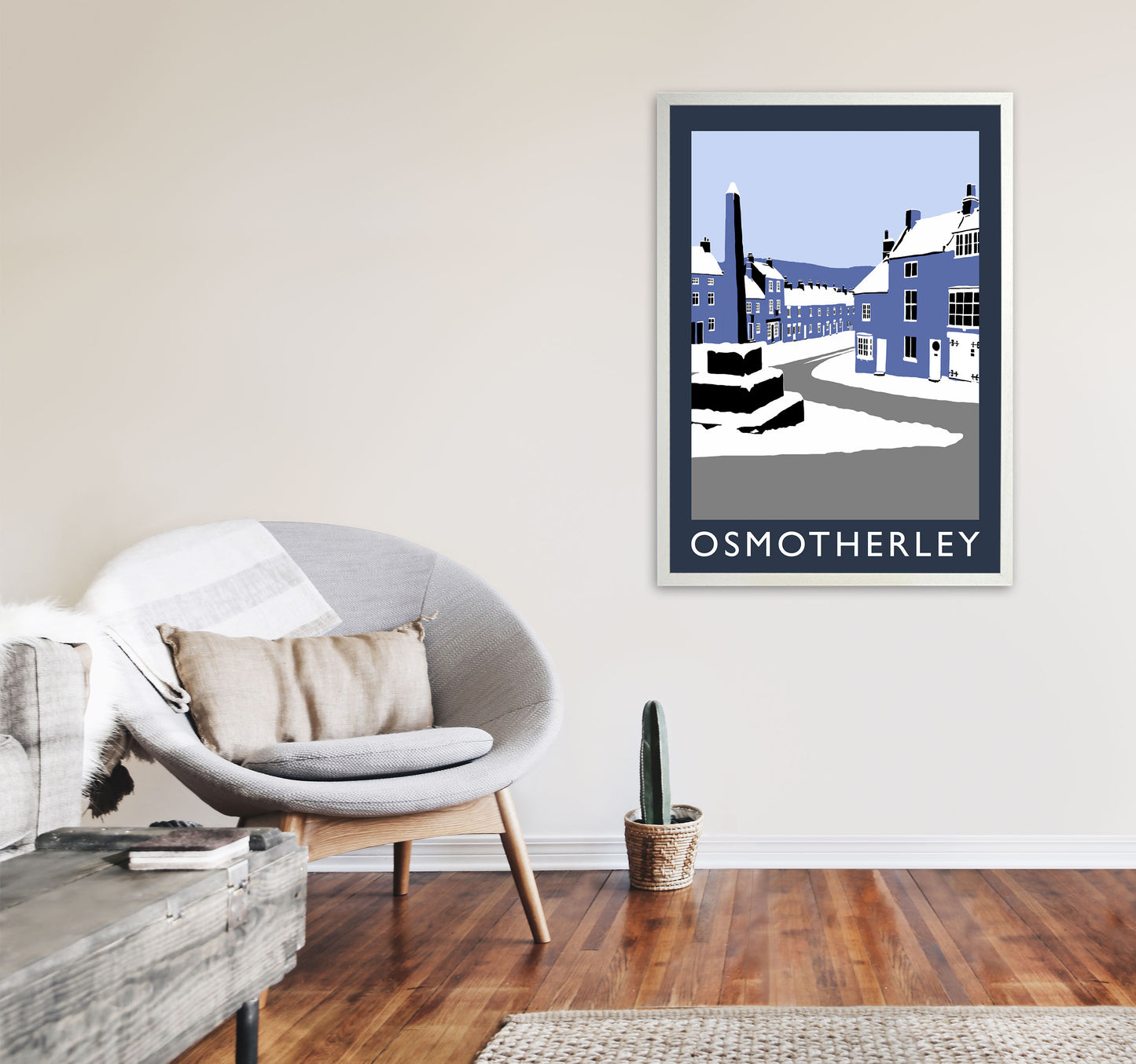 Osmotherley Travel Art Print by Richard O'Neill, Framed Wall Art A1 Oak Frame