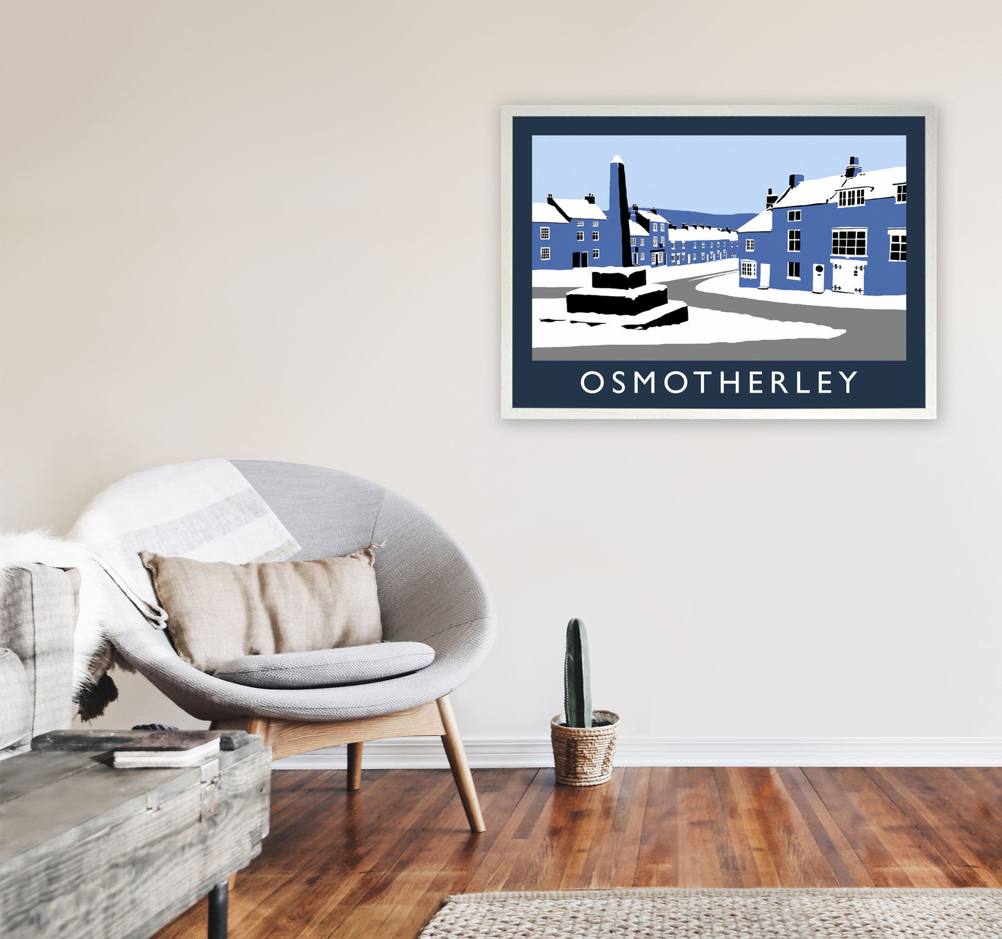 Osmotherley Travel Art Print by Richard O'Neill, Framed Wall Art A1 Oak Frame