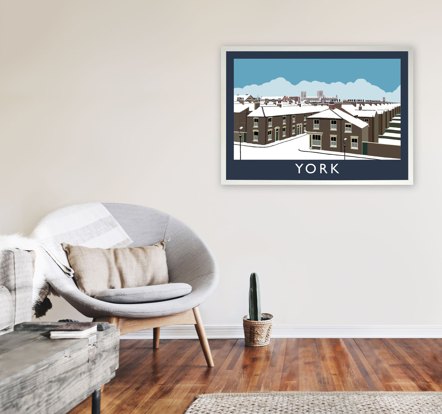 York Travel Art Print by Richard O'Neill, Framed Wall Art A1 Oak Frame