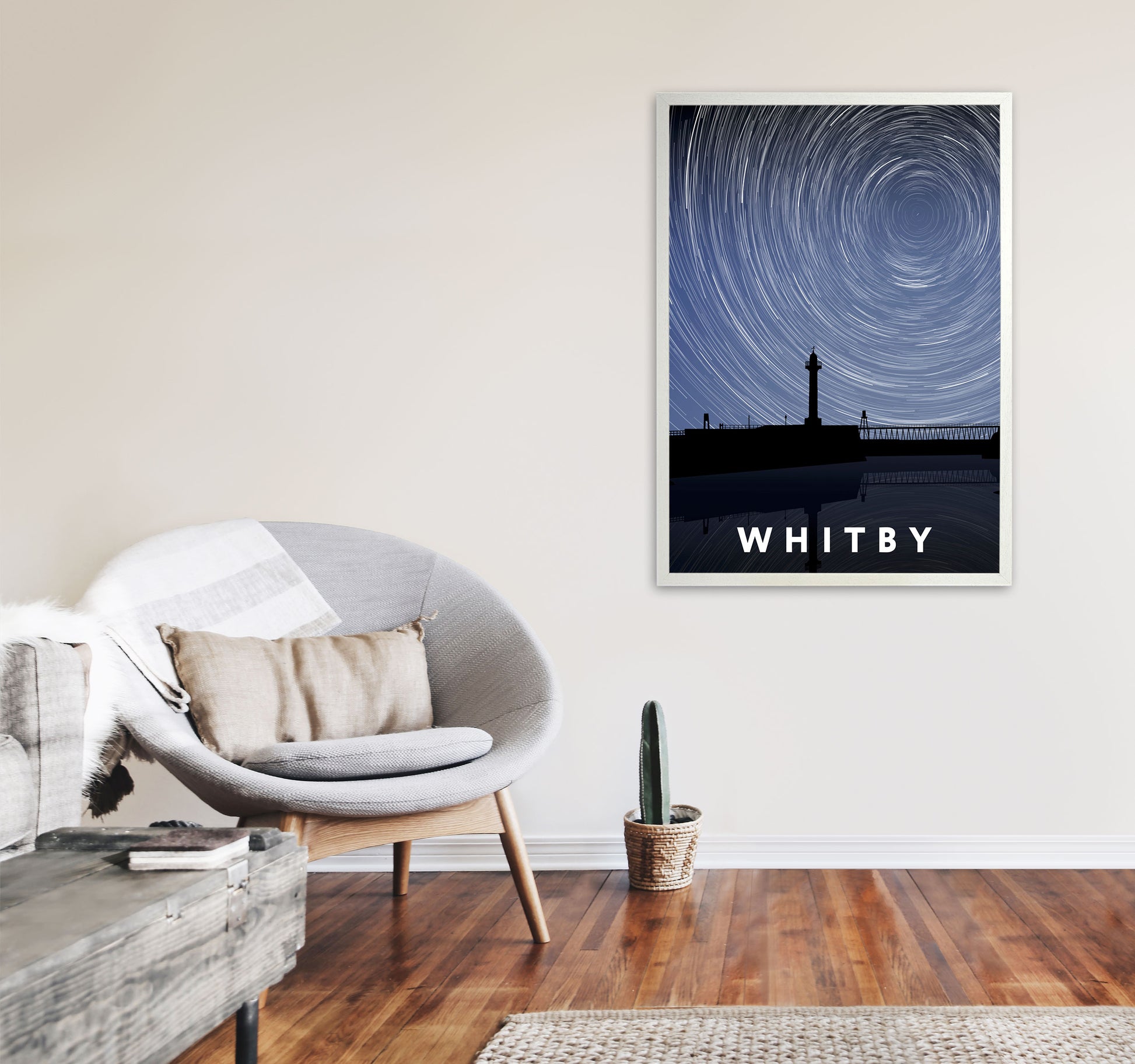 Whitby Digital Art Print by Richard O'Neill, Framed Wall Art A1 Oak Frame
