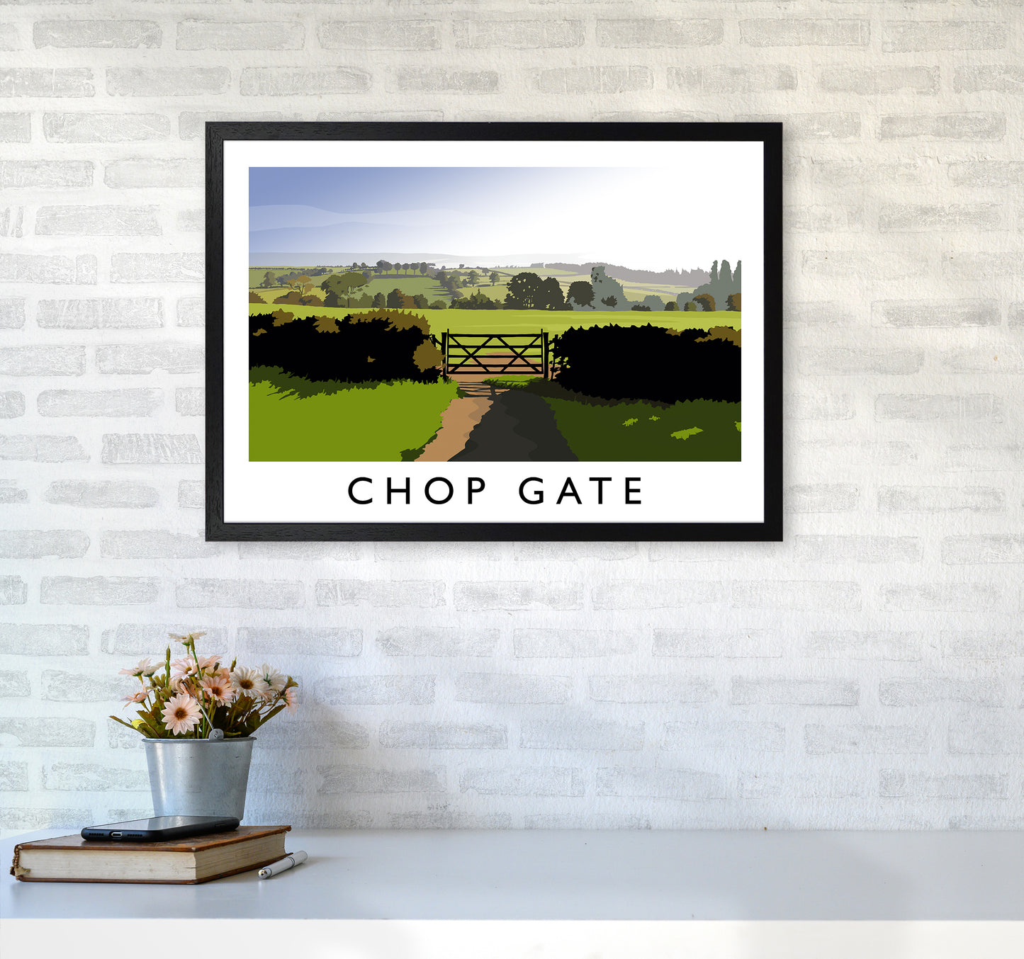Chop Gate Travel Art Print by Richard O'Neill A2 White Frame