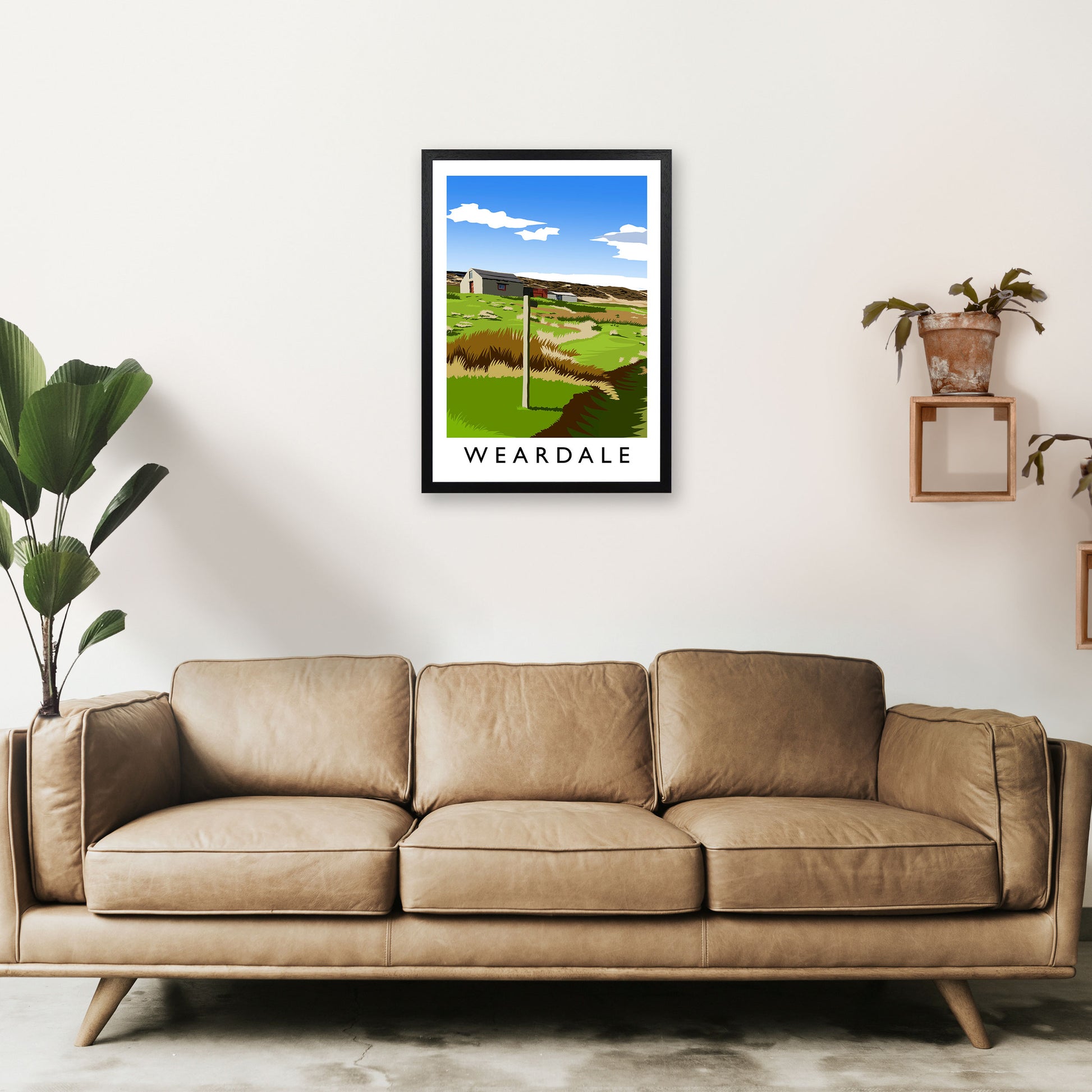 Weardale Portrait Travel Art Print by Richard O'Neill A2 White Frame