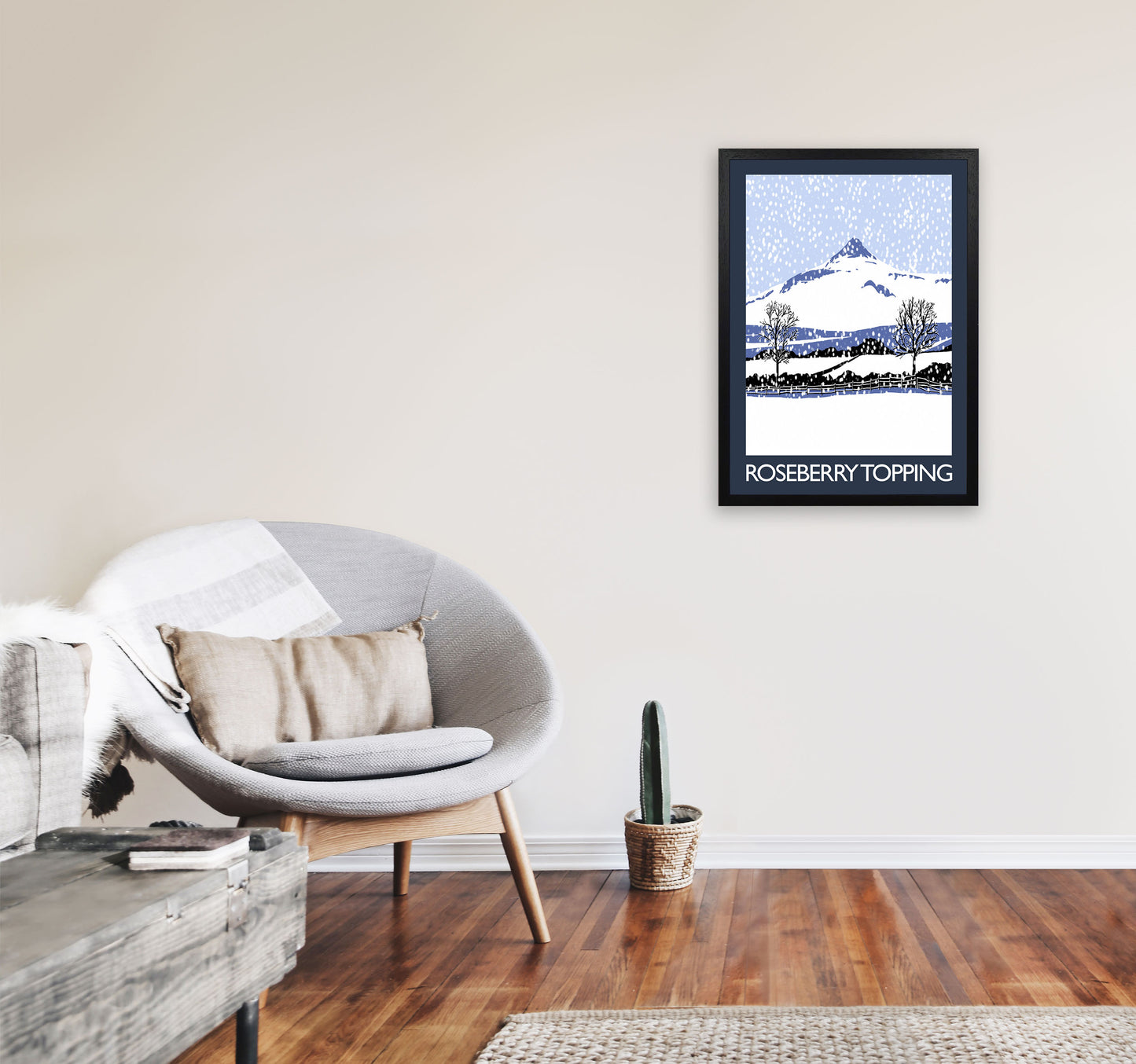 Roseberry Topping Art Print by Richard O'Neill A2 White Frame
