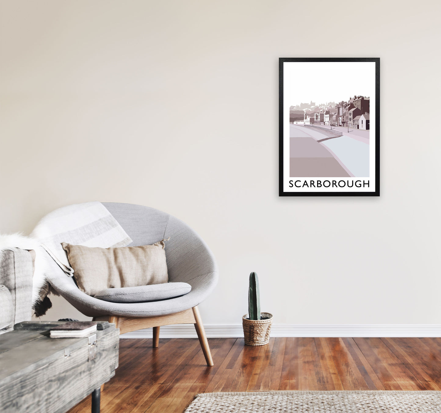 Scarborough Art Print by Richard O'Neill A2 White Frame