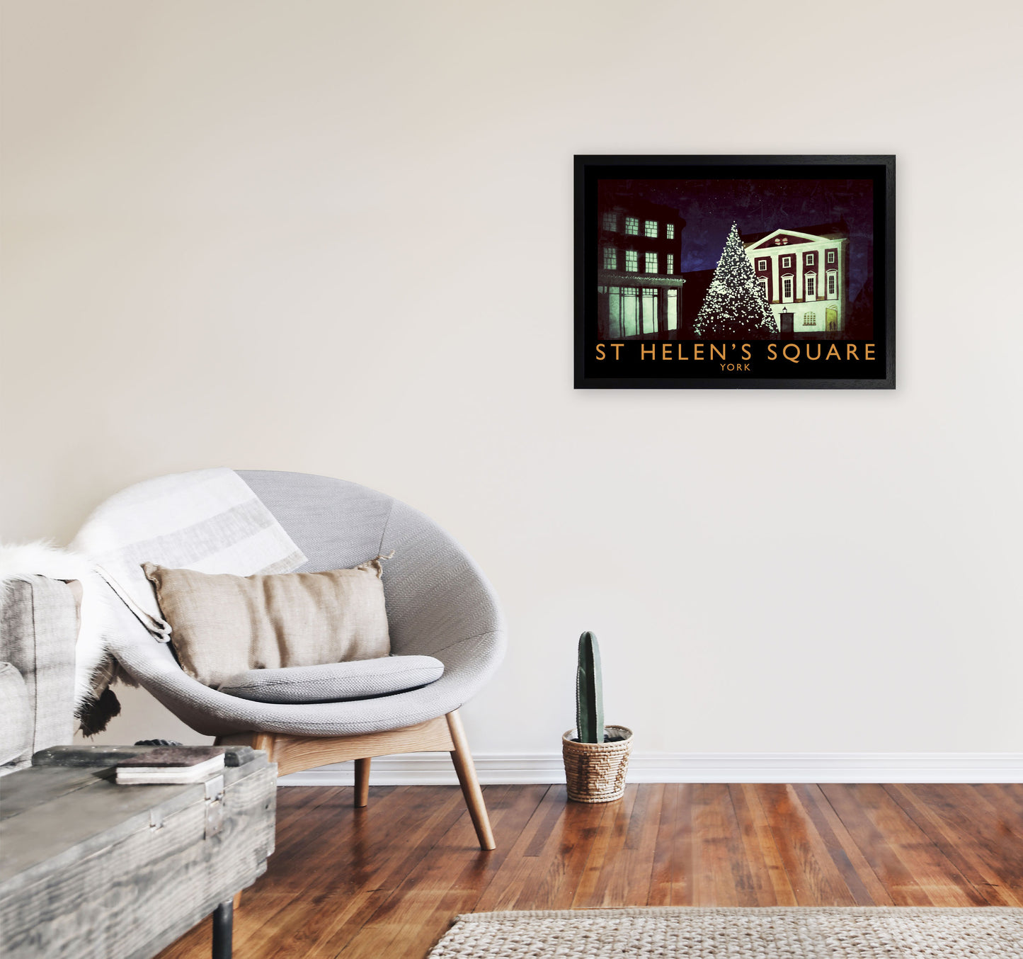 St Helen's Square Art Print by Richard O'Neill A2 White Frame