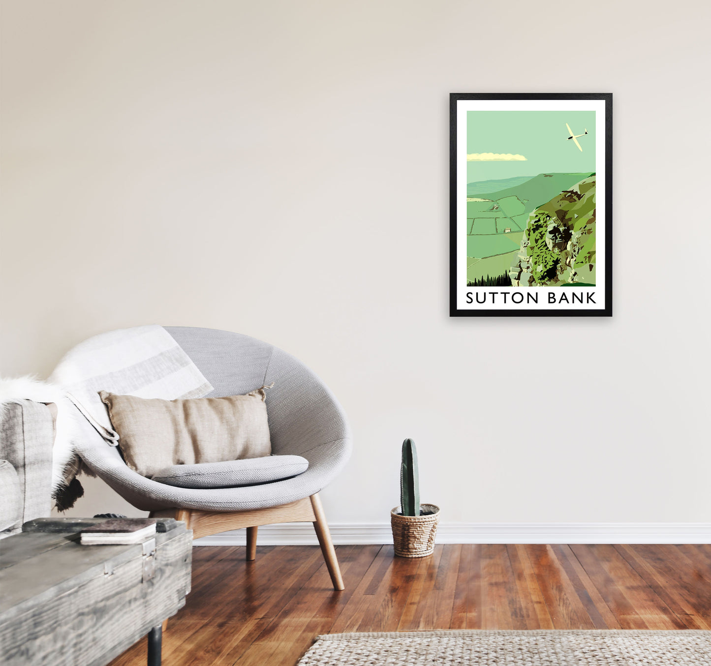 Sutton Bank Art Print by Richard O'Neill A2 White Frame