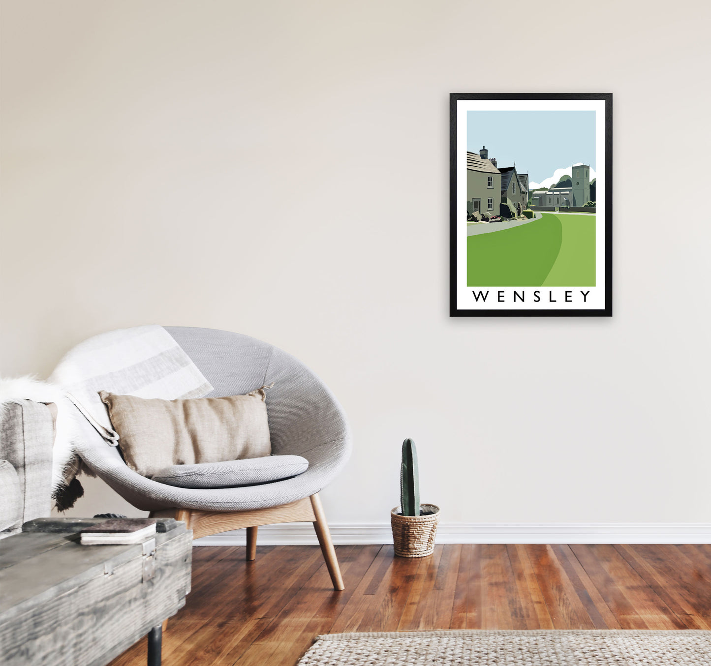 Wensley Art Print by Richard O'Neill A2 White Frame