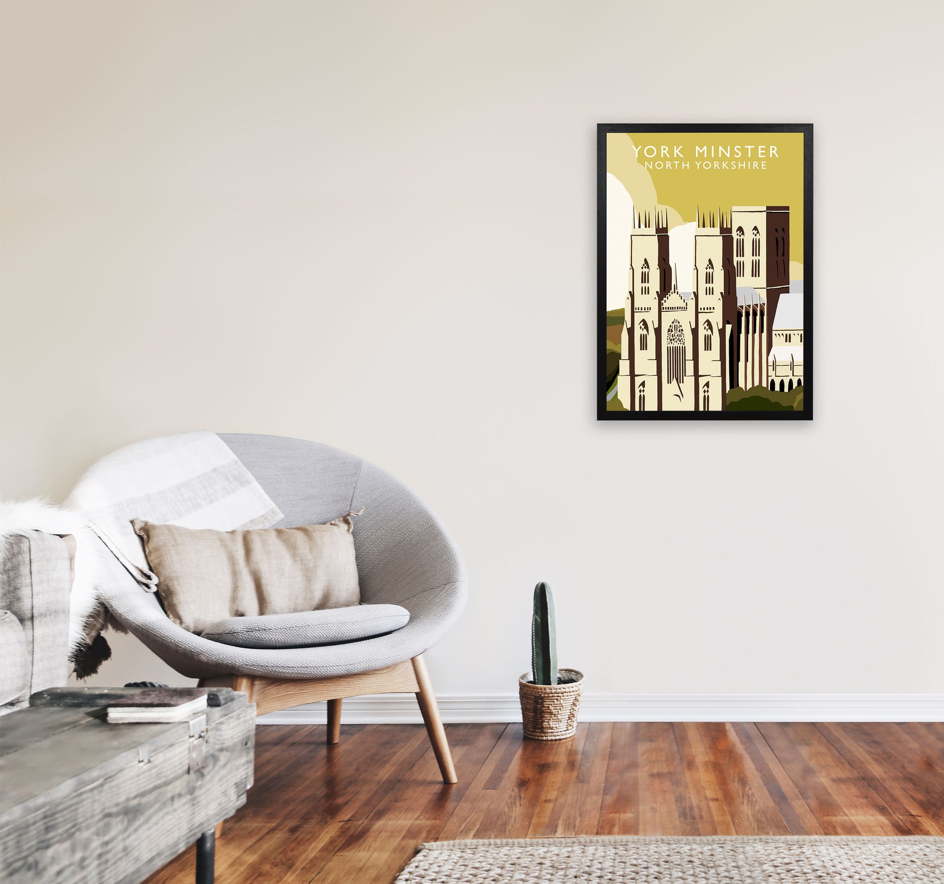 York Minster Art Print by Richard O'Neill A2 White Frame