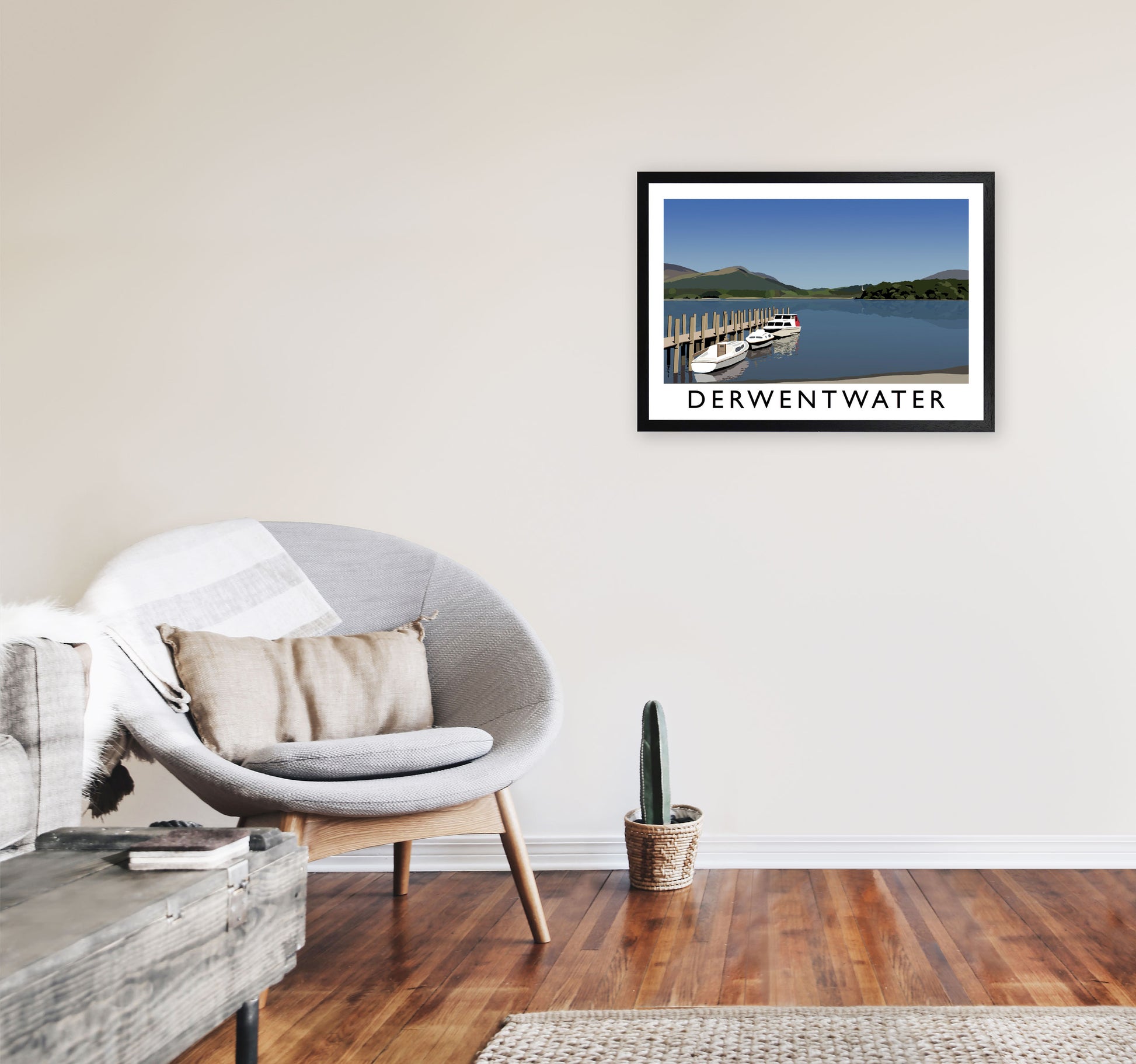Derwent Water by Richard O'Neill A2 White Frame