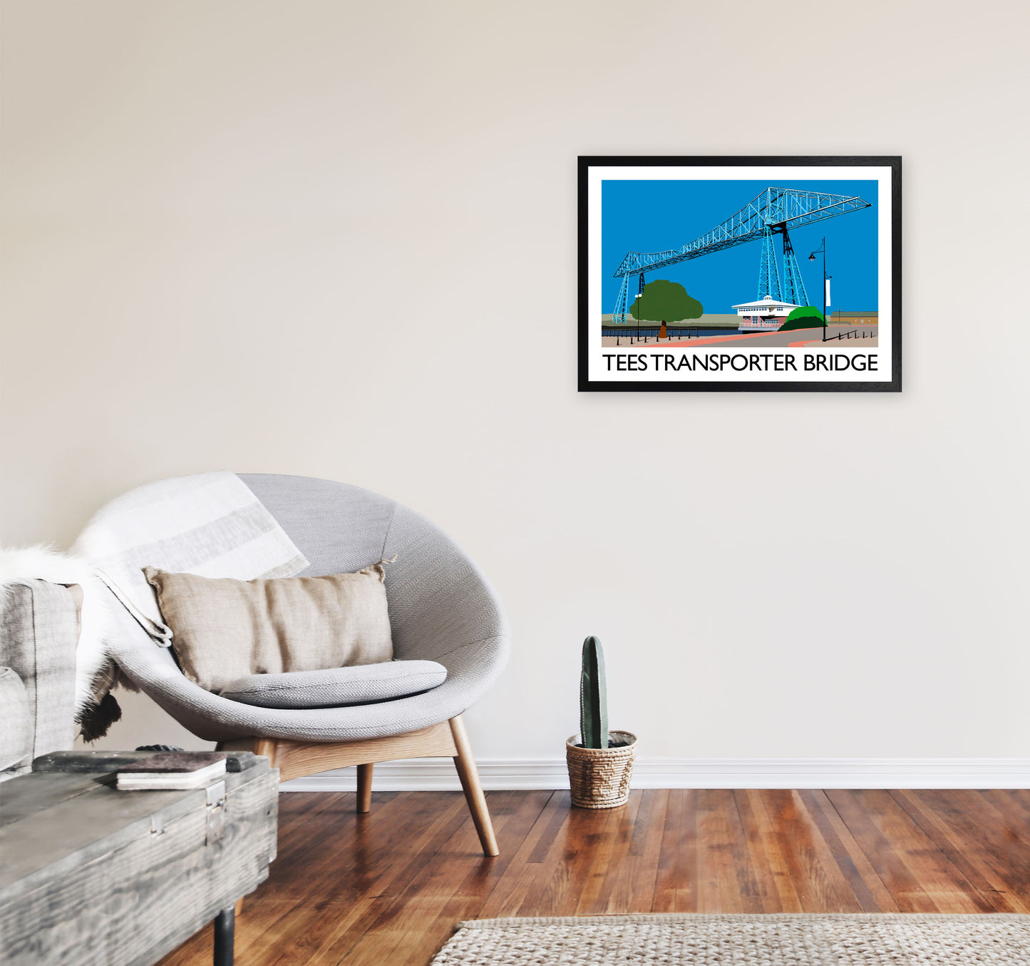 Tees Transporter Bridge by Richard O'Neill A2 White Frame