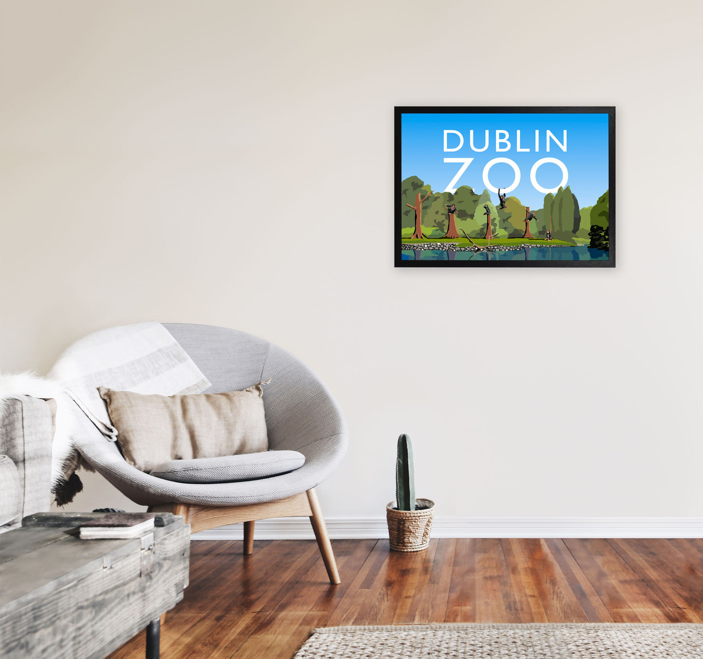 Dublin Zoo by Richard O'Neill A2 White Frame