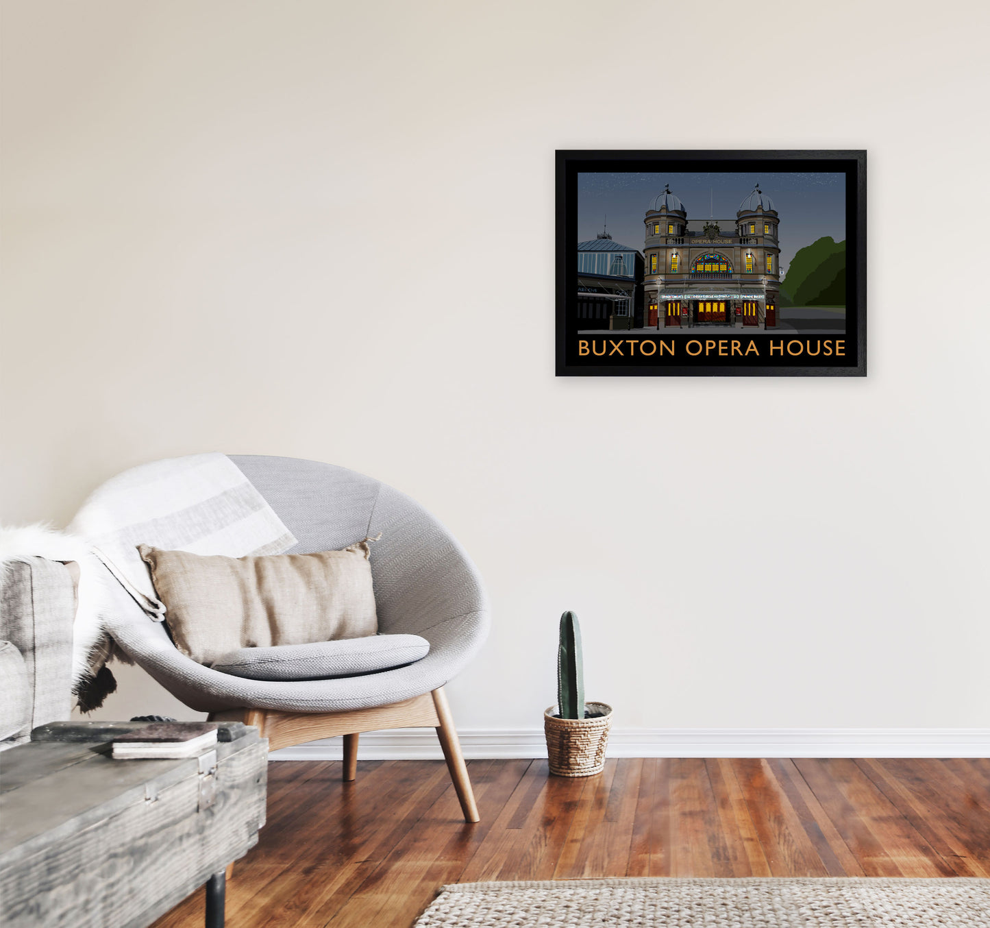 Buxton Opera House Night by Richard O'Neill A2 White Frame