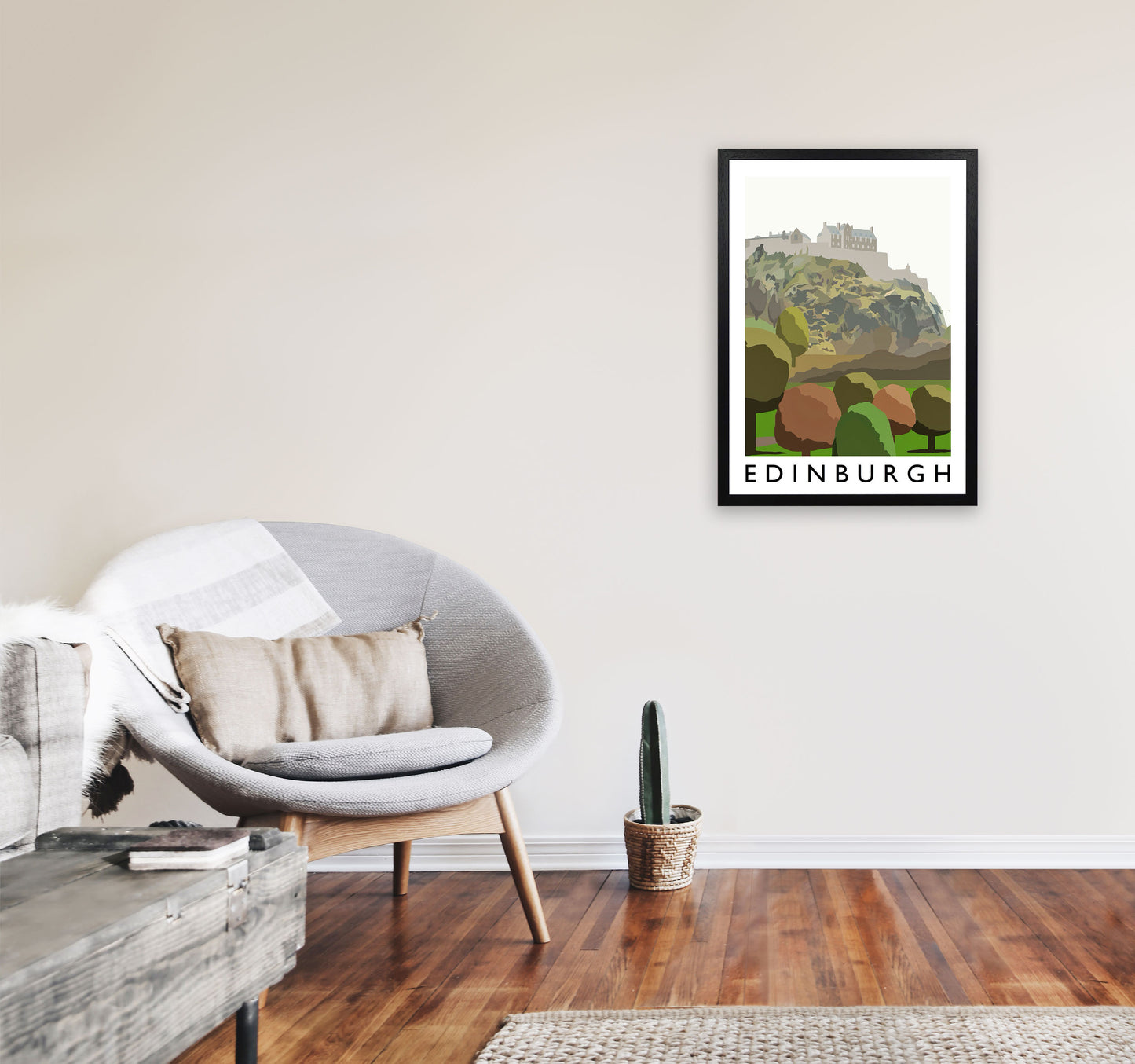 Edinburgh Portrait by Richard O'Neill A2 White Frame