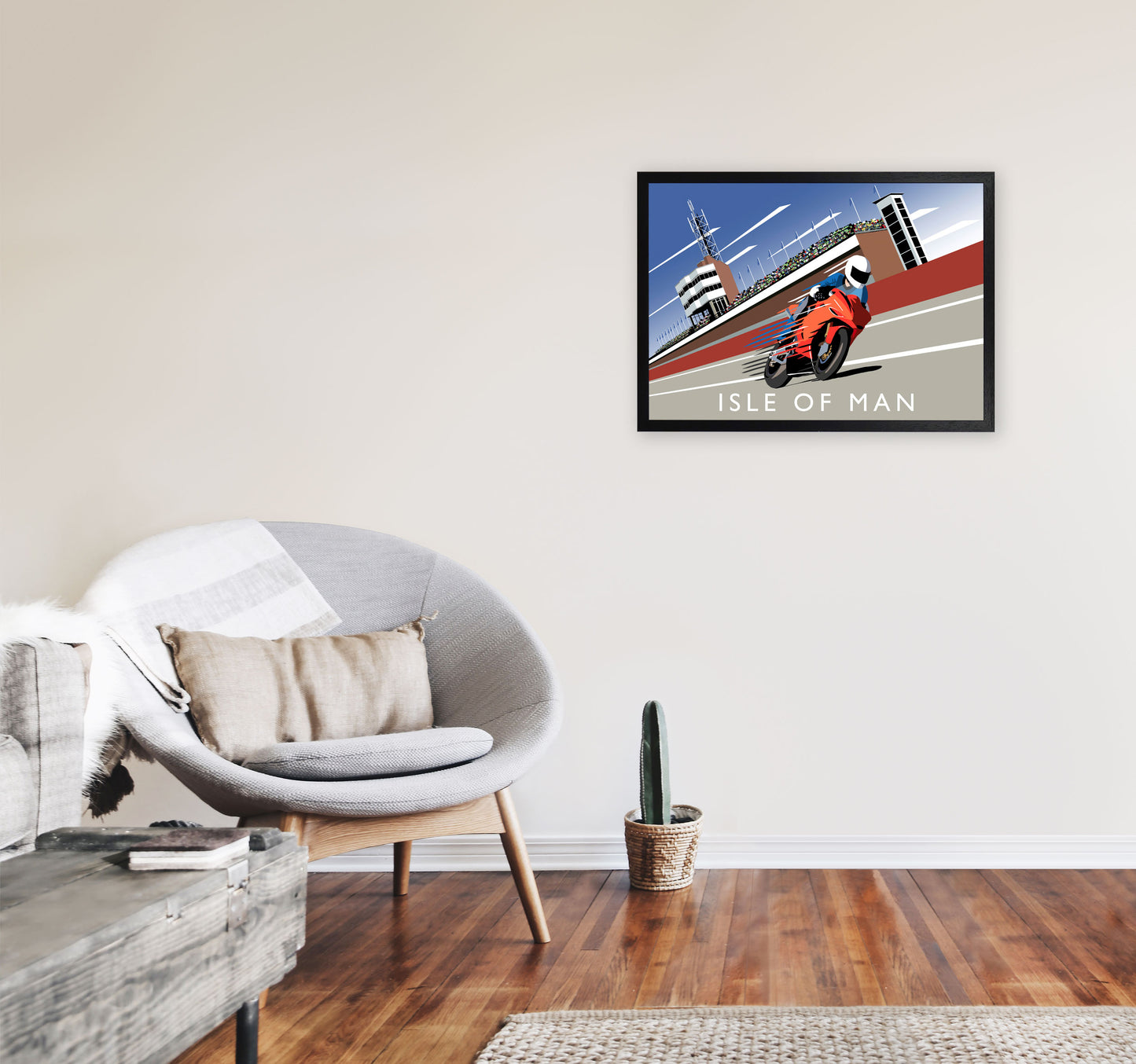 Isle of Man Art Print by Richard O'Neill A2 White Frame