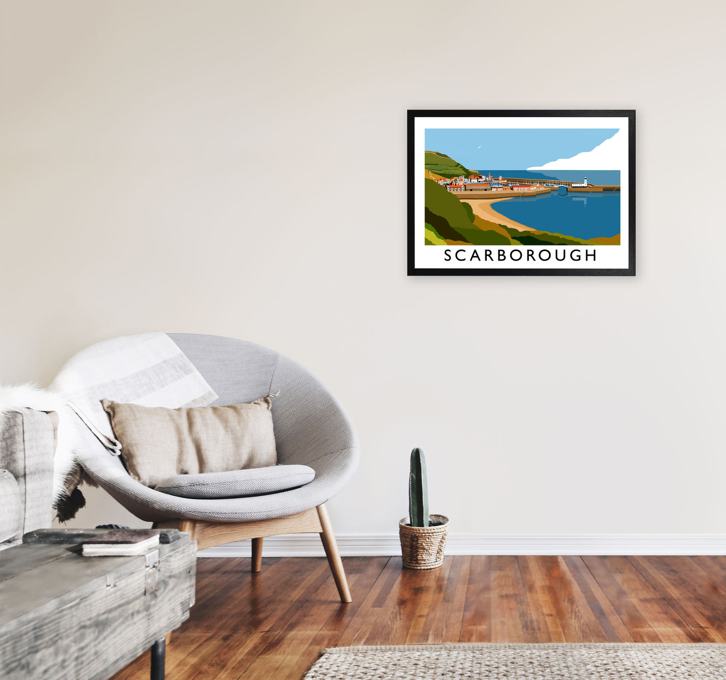Scarborough Art Print by Richard O'Neill, Framed Wall Art A2 White Frame