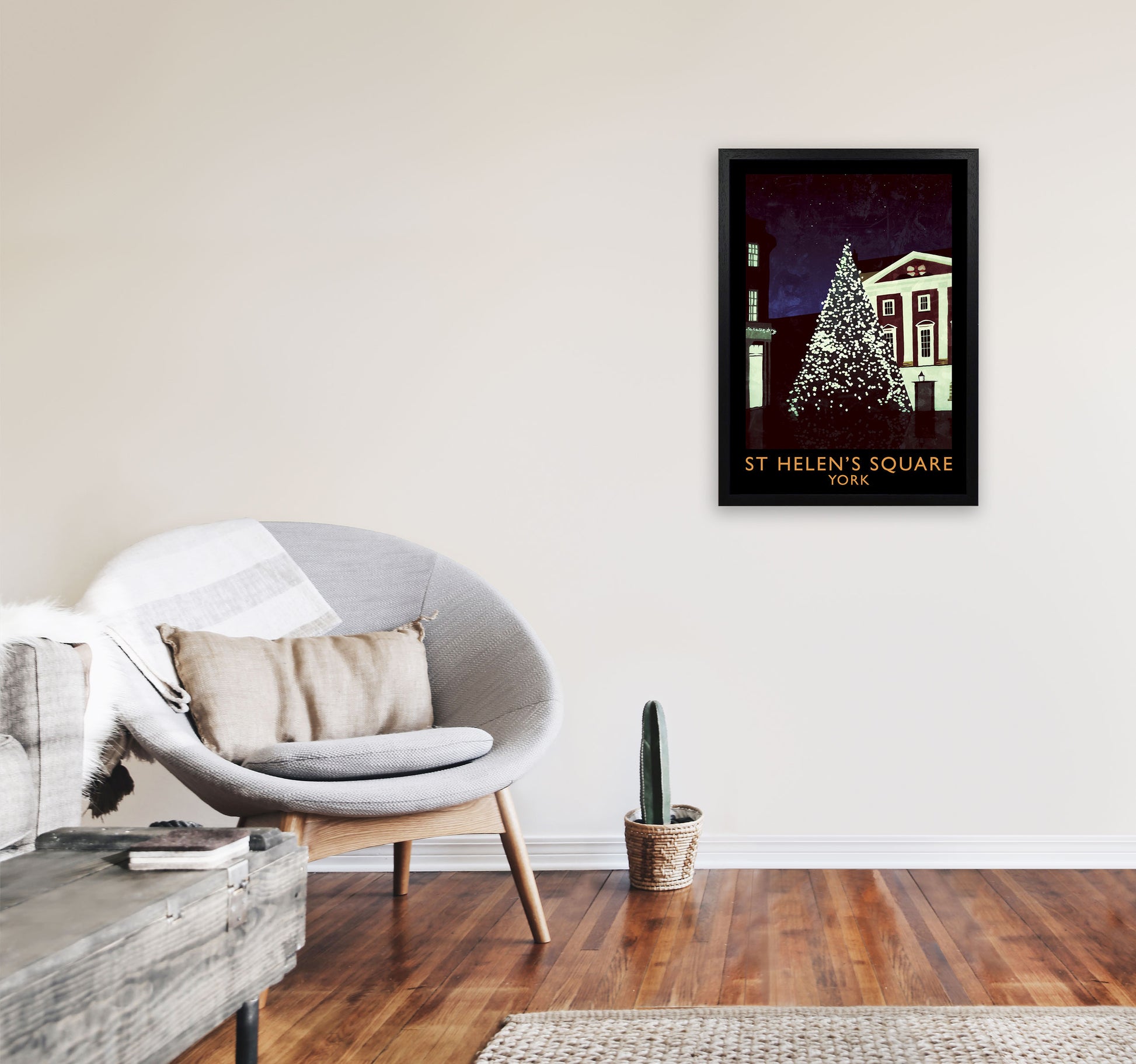 St Helen's Square York Travel Art Print by Richard O'Neill A2 White Frame