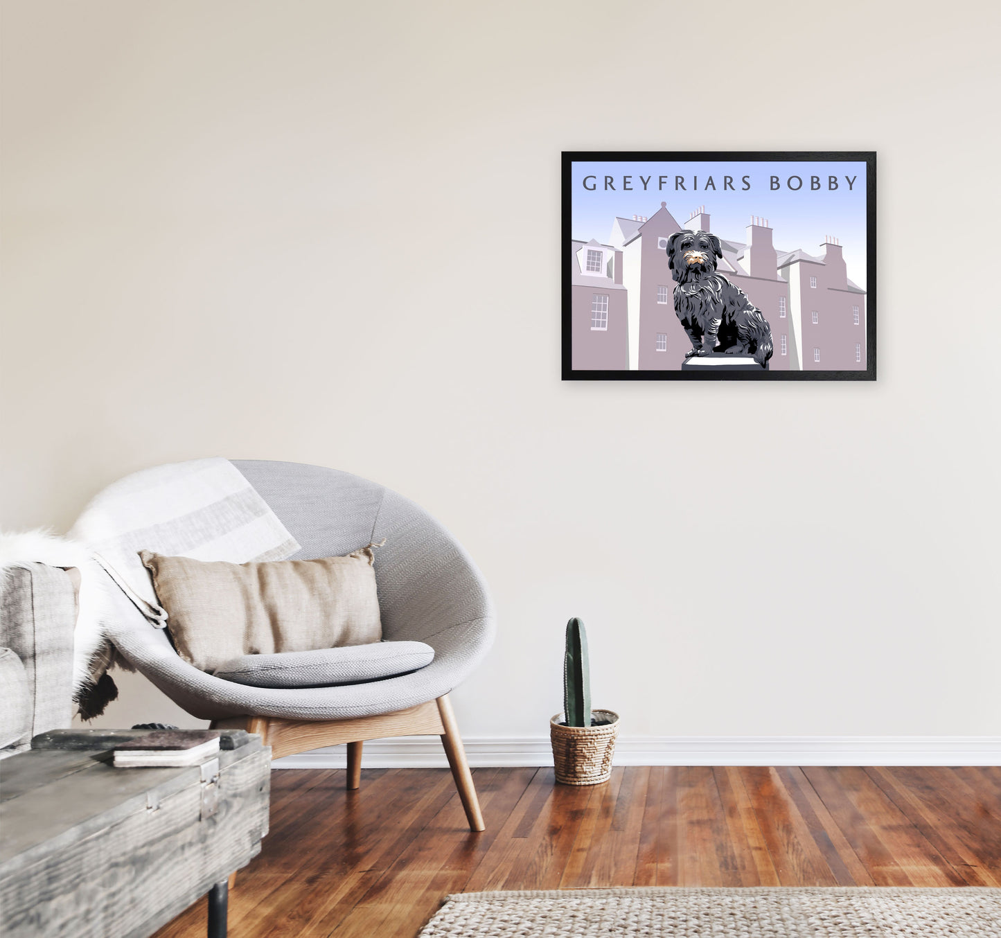 Greyfriars Bobby by Richard O'Neill A2 White Frame