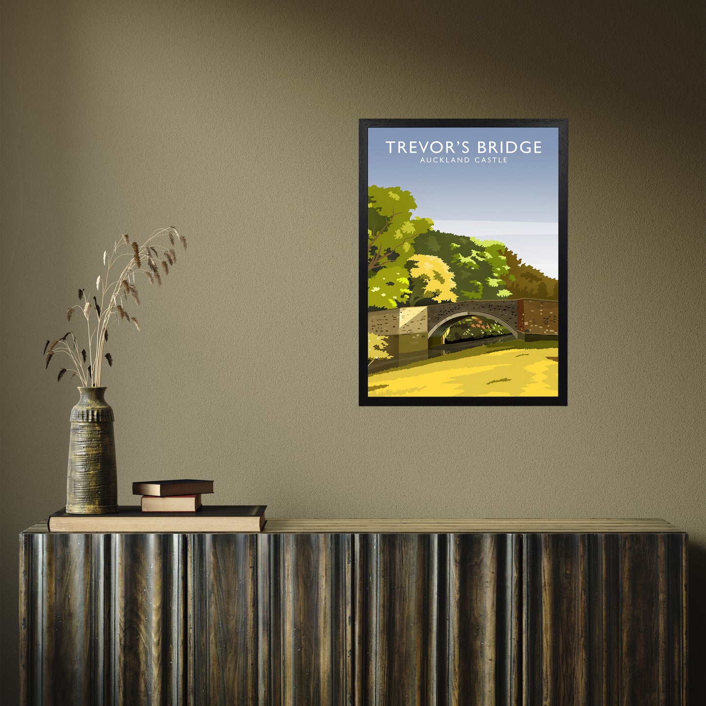 Trevor's Bridge portrait by Richard O'Neill A2 Black Frame