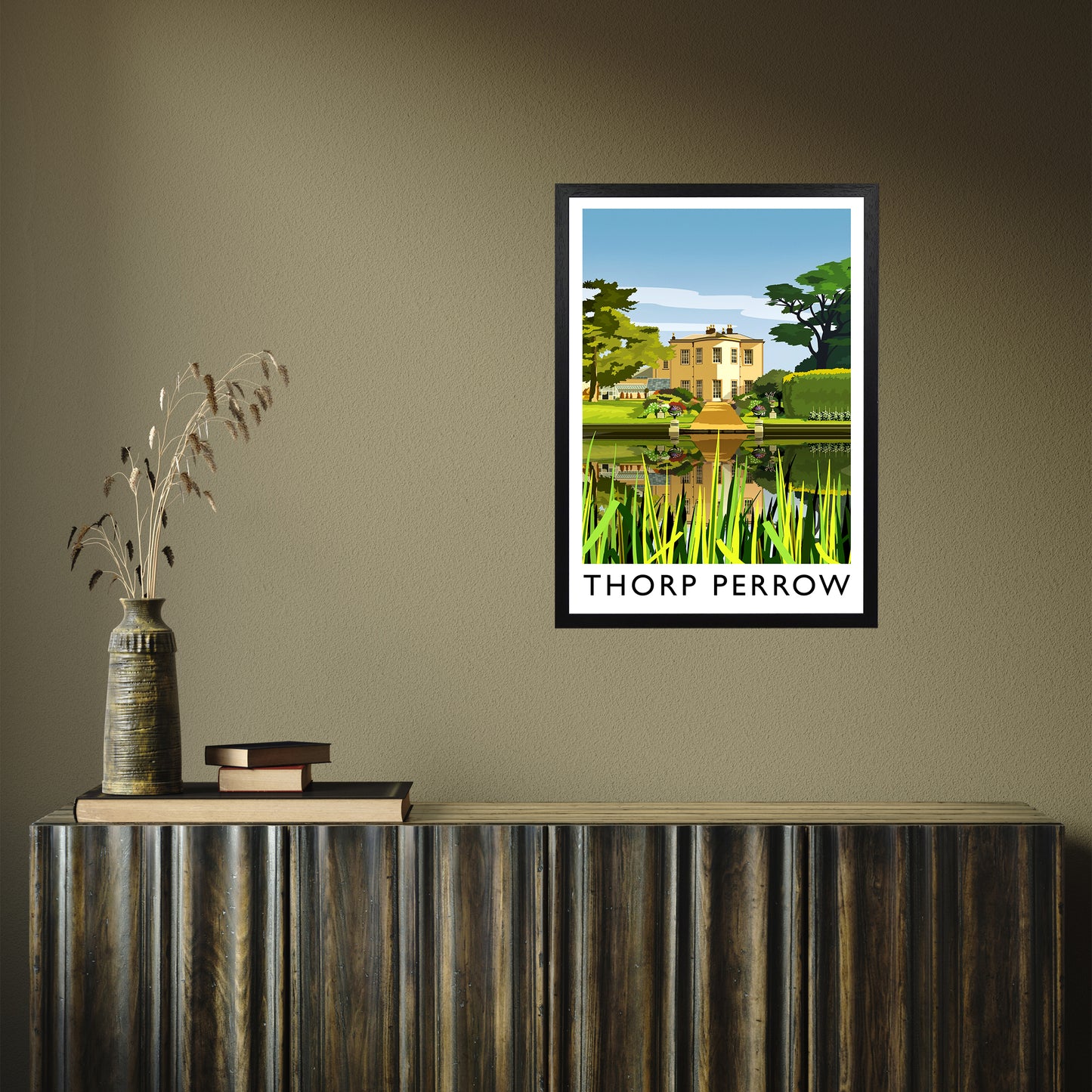 Thorp Perrow portrait by Richard O'Neill A2 Black Frame