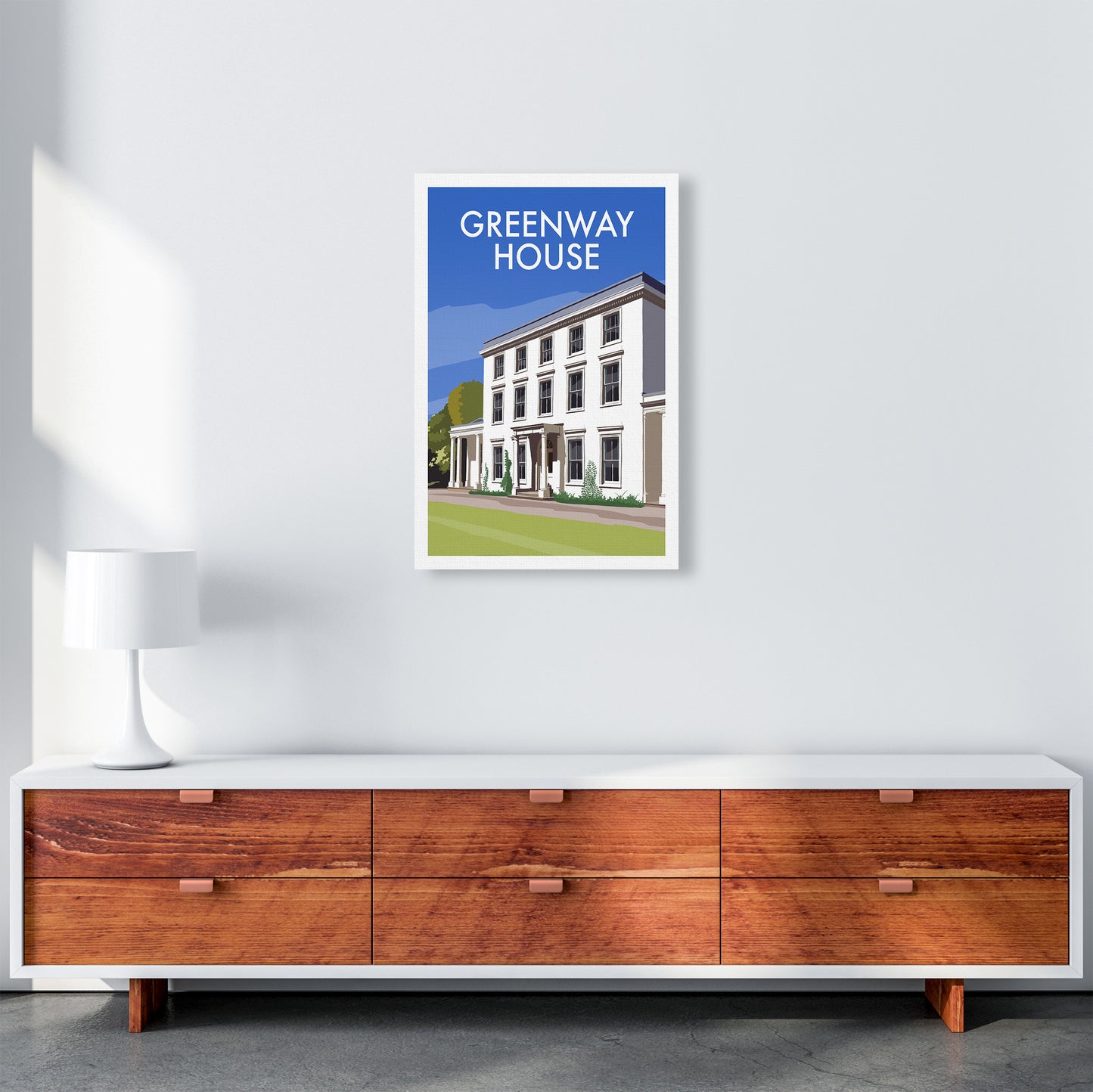 Greenway House Portrait Art Print by Richard O'Neill A2 Canvas