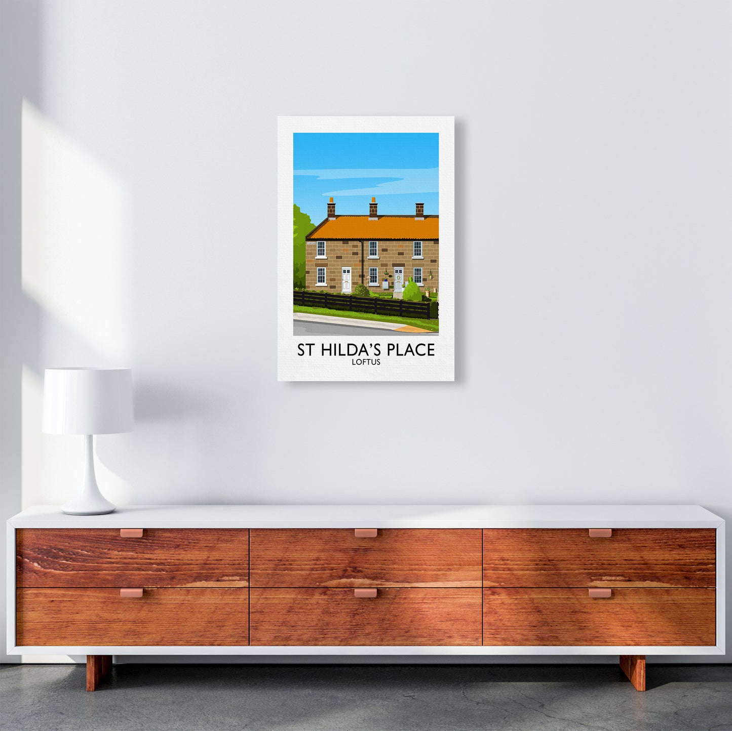 St Hilda's Place Portrait Art Print by Richard O'Neill A2 Canvas