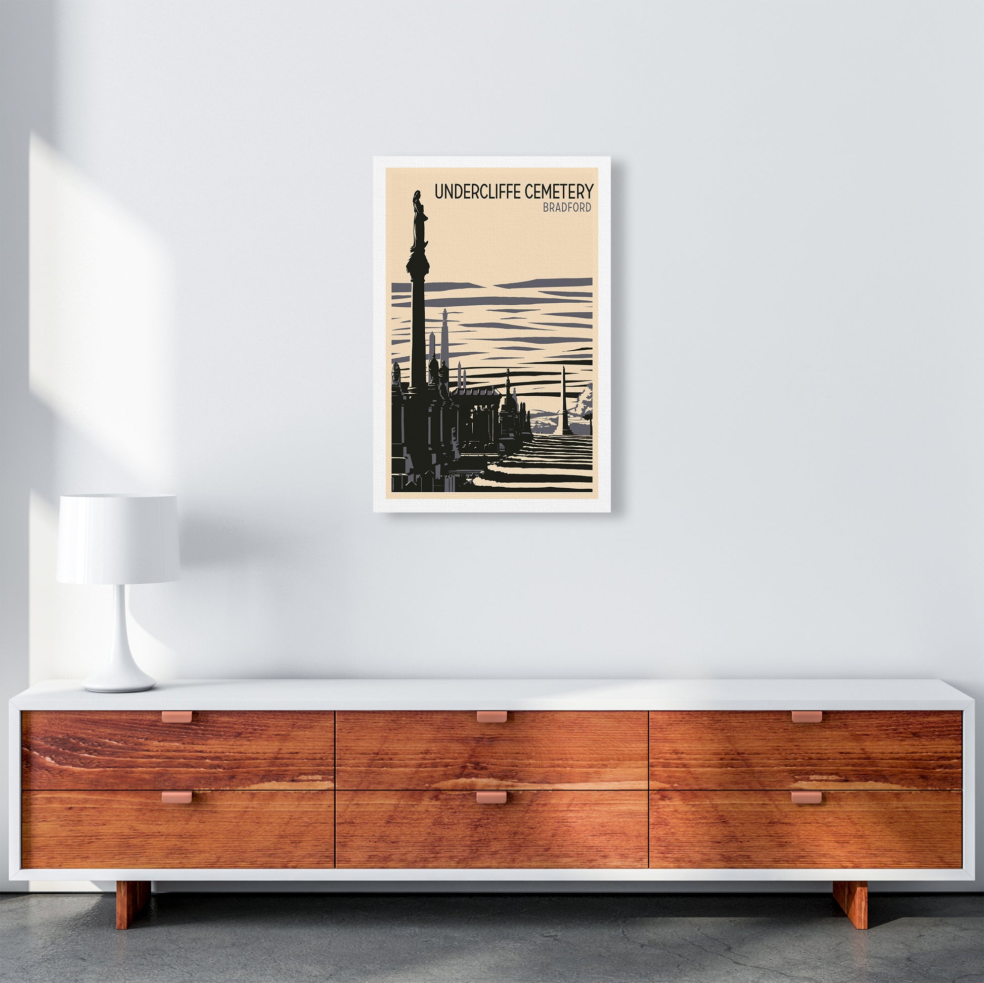 Undercliffe Cemetery portrait copy Travel Art Print by Richard O'Neill A2 Canvas