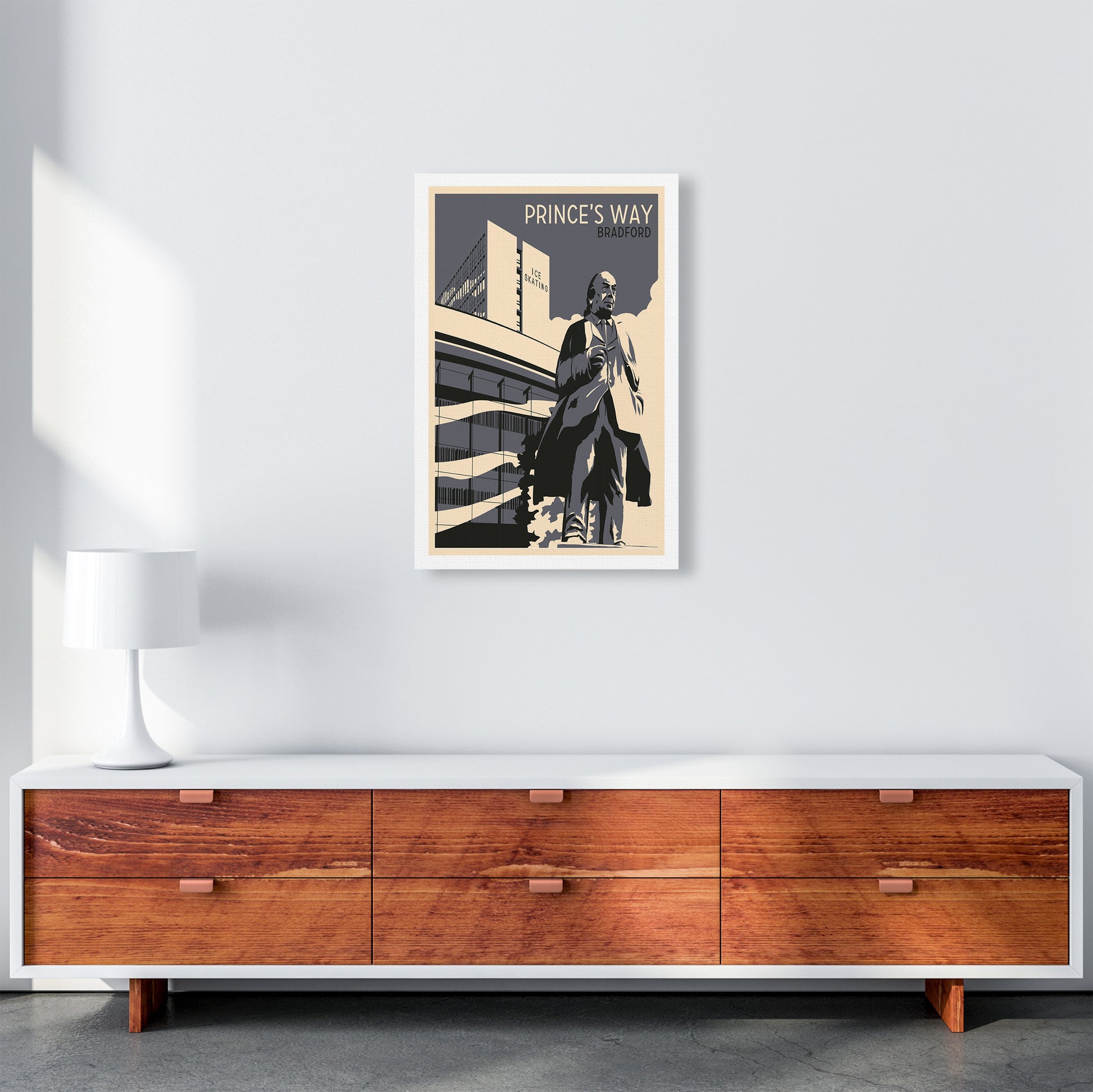 Prince's Way, Bradford Travel Art Print by Richard O'Neill A2 Canvas