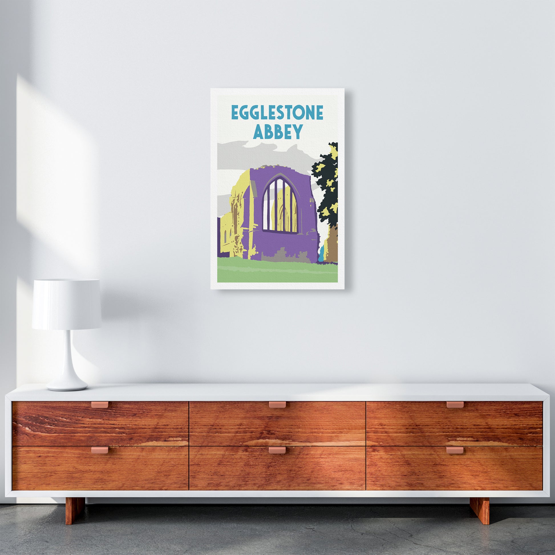 Egglestone Abbey Portrait Travel Art Print by Richard O'Neill A2 Canvas